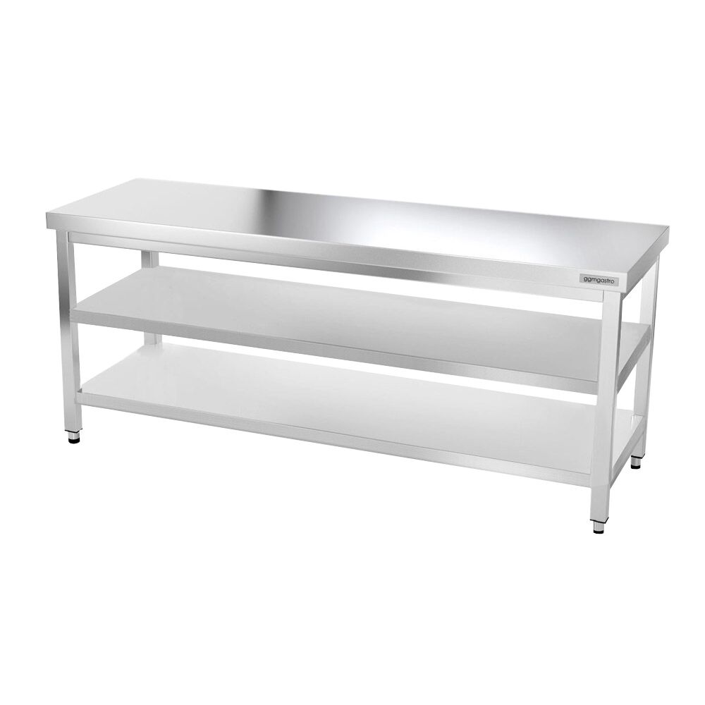 Roostevaba töölaud 1800 × 600 mm, 2 alariiulit