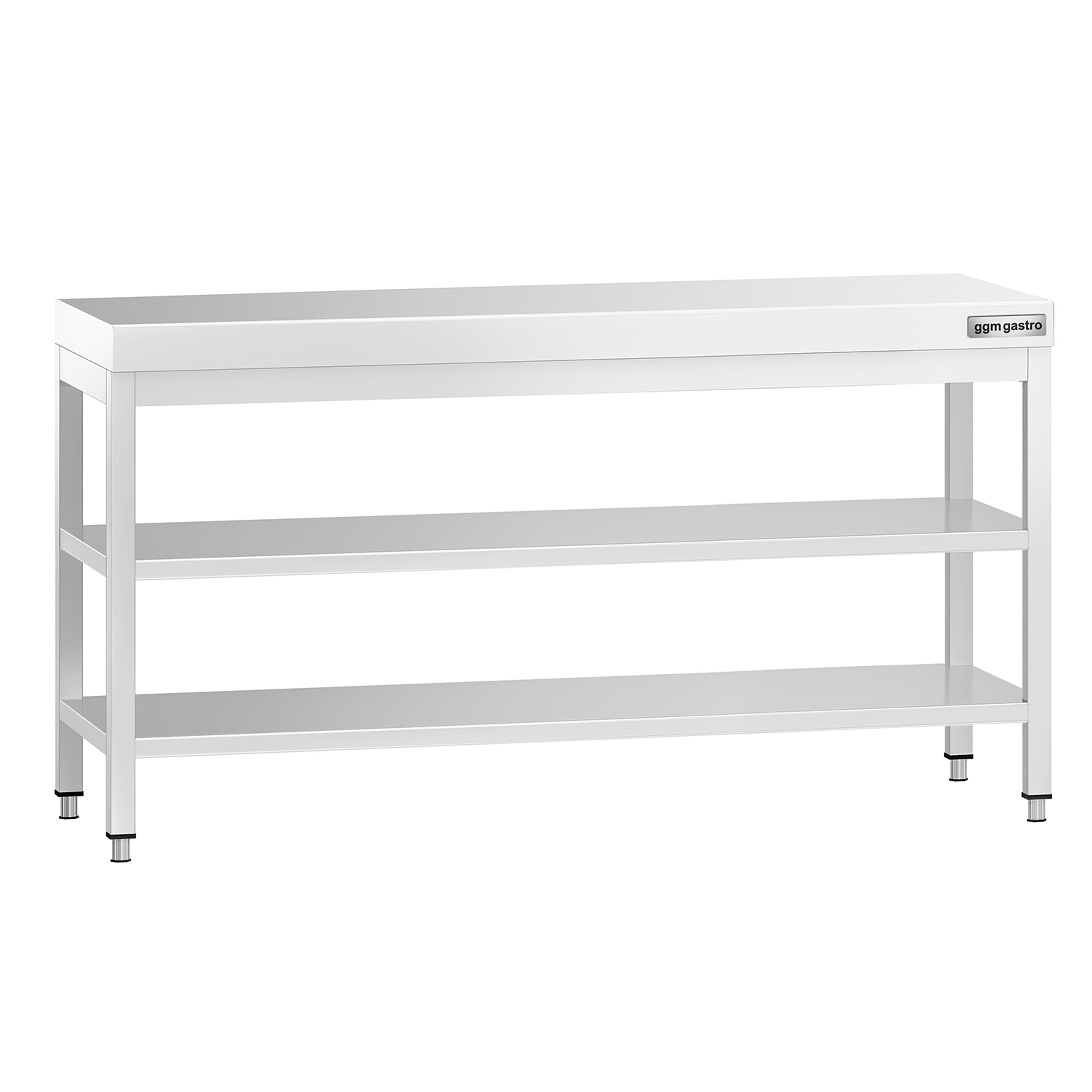 Roostevaba töölaud 1800 x 800 mm, 2 alariiulit