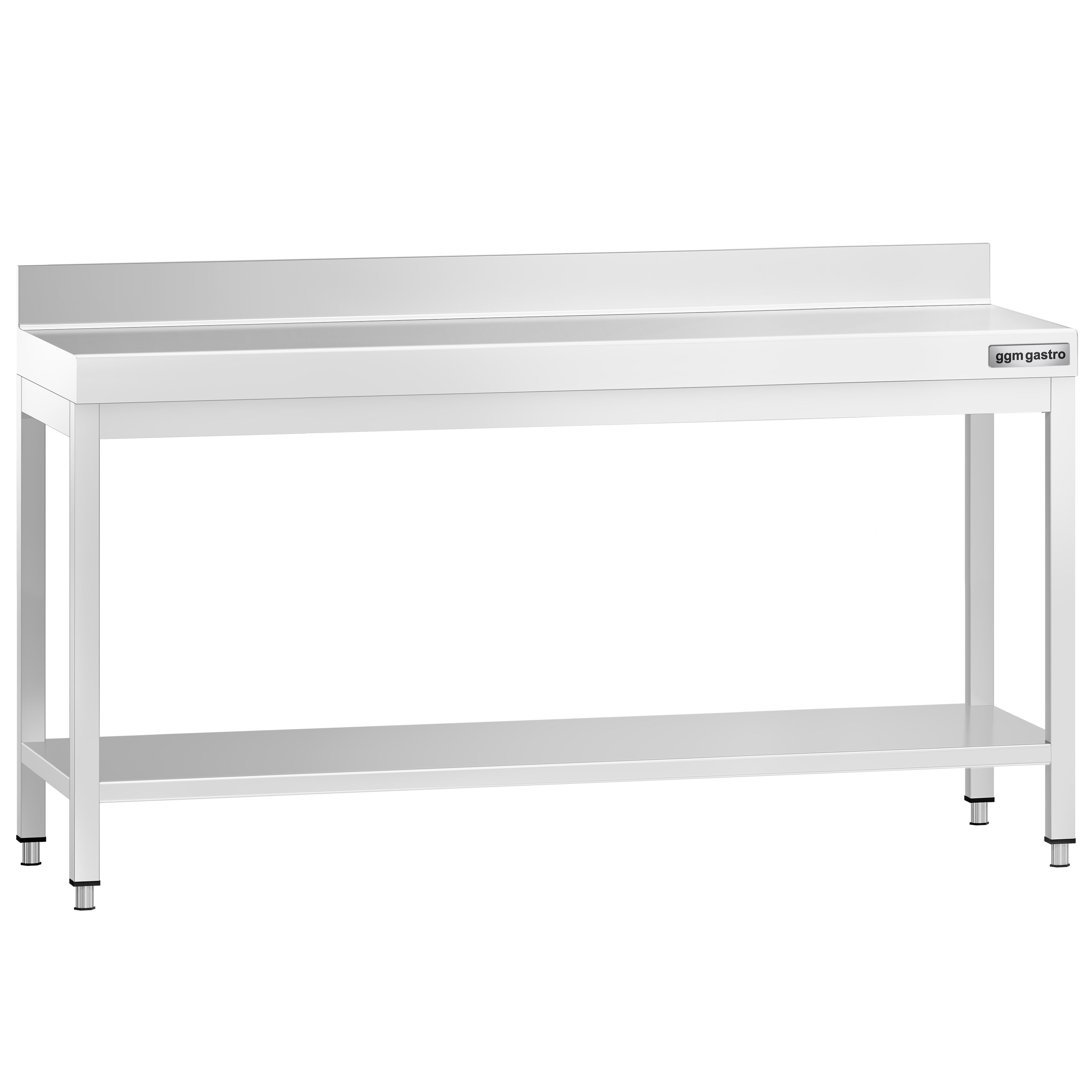 Roostevaba töölaud 2000 x 700 mm, tagaservaga