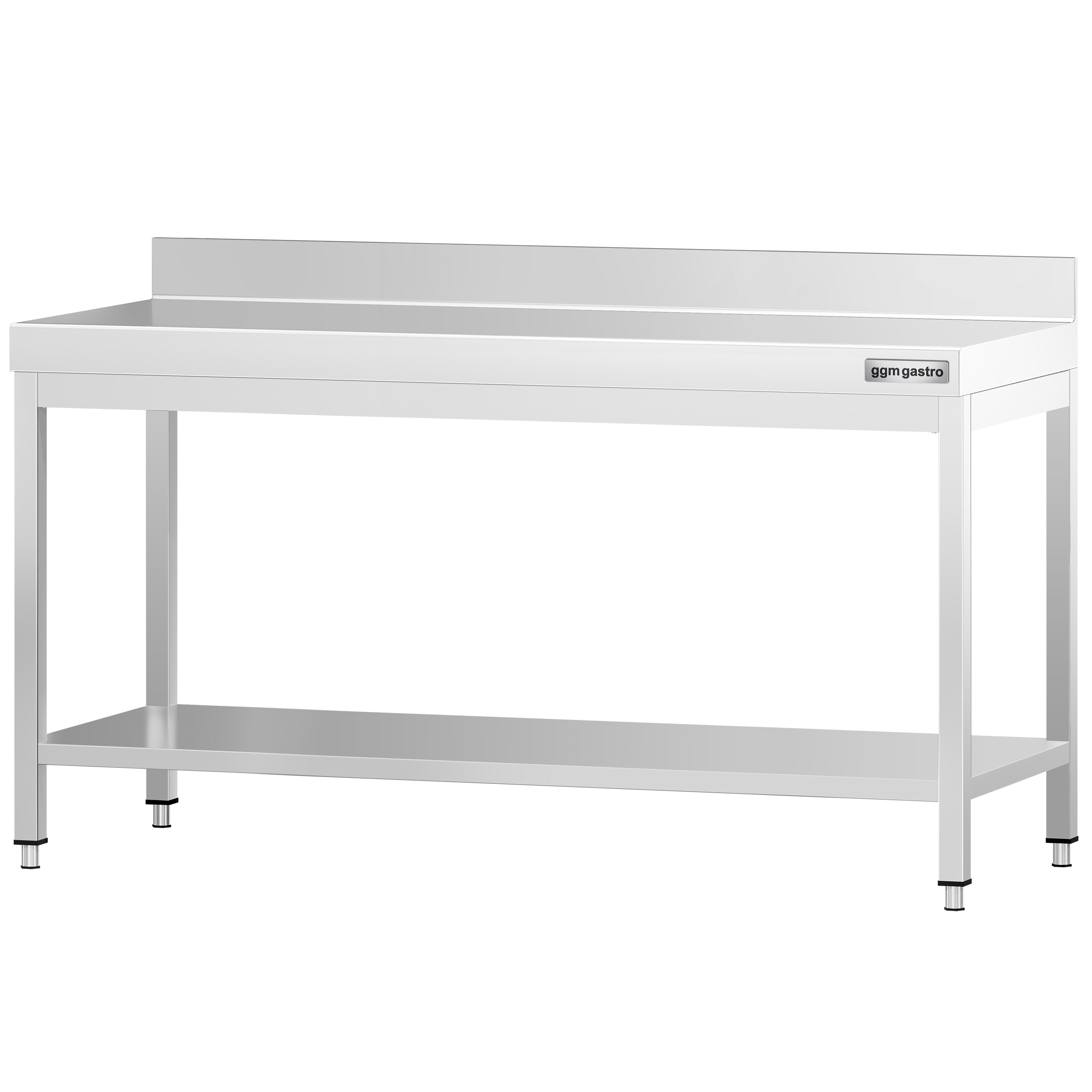 Roostevaba töölaud 2000 × 800 mm, tagaservaga