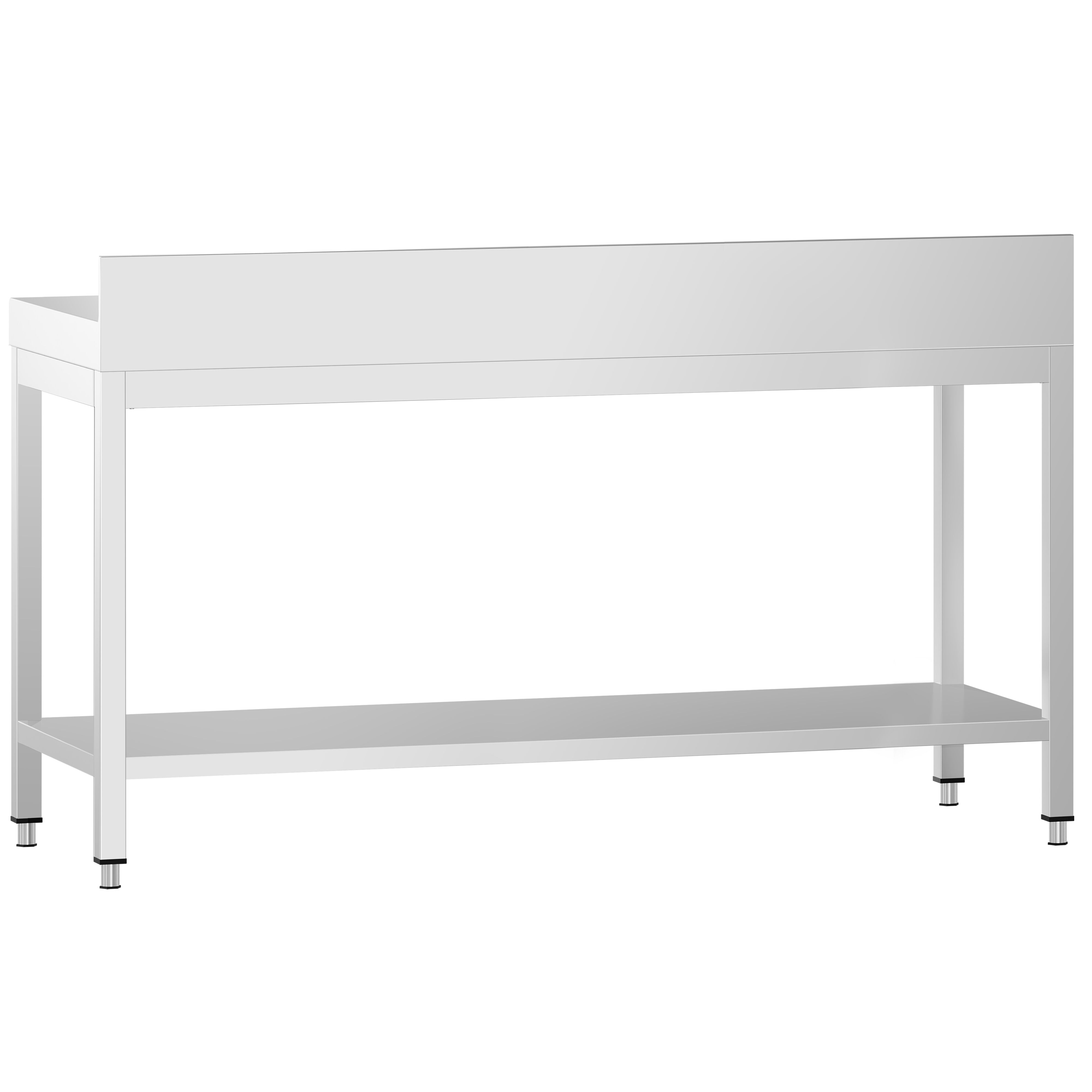 Roostevaba töölaud 2000 × 800 mm, tagaservaga