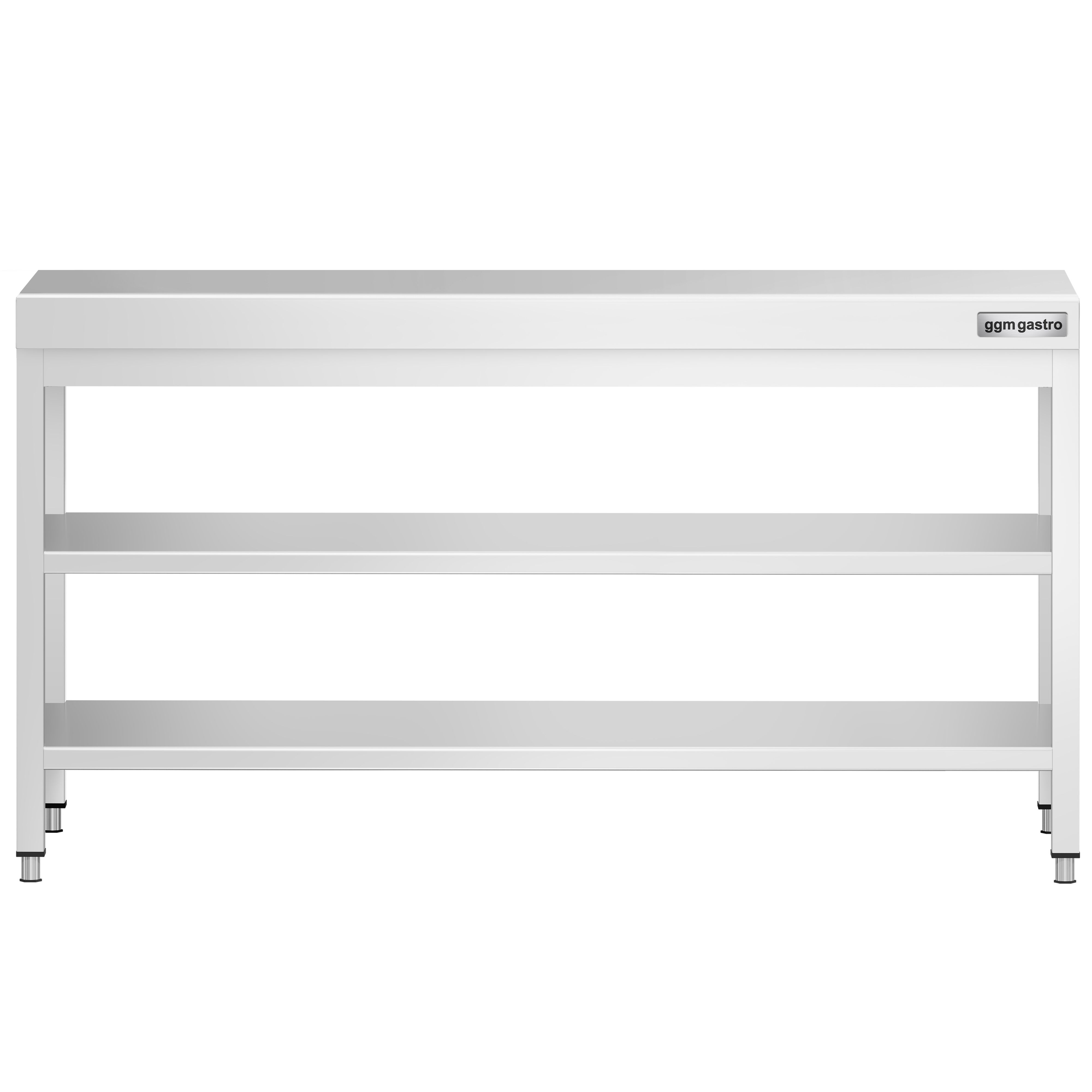 Roostevaba töölaud 2000 × 800 mm, 2 alariiulit