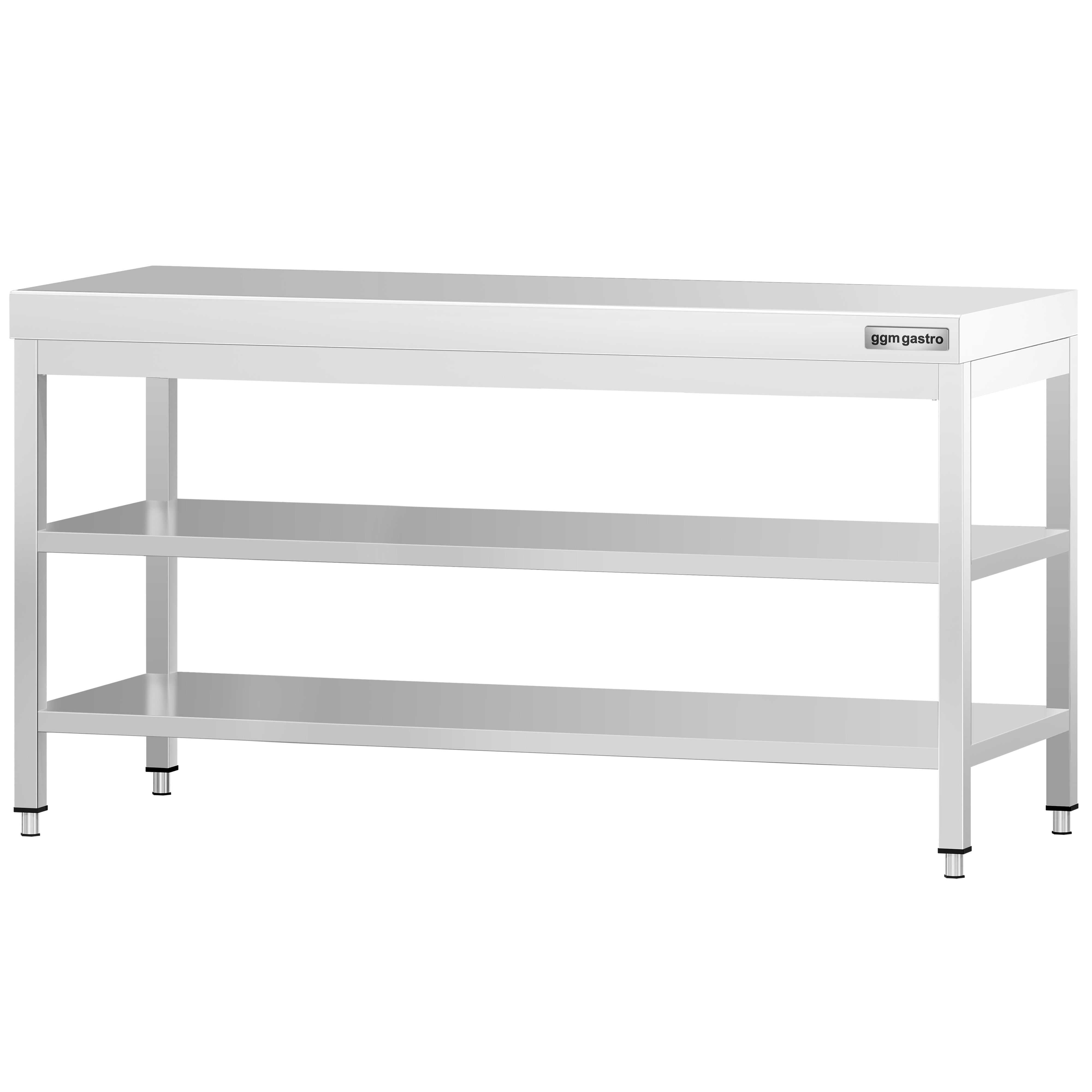 Roostevaba töölaud 2000 × 800 mm, 2 alariiulit