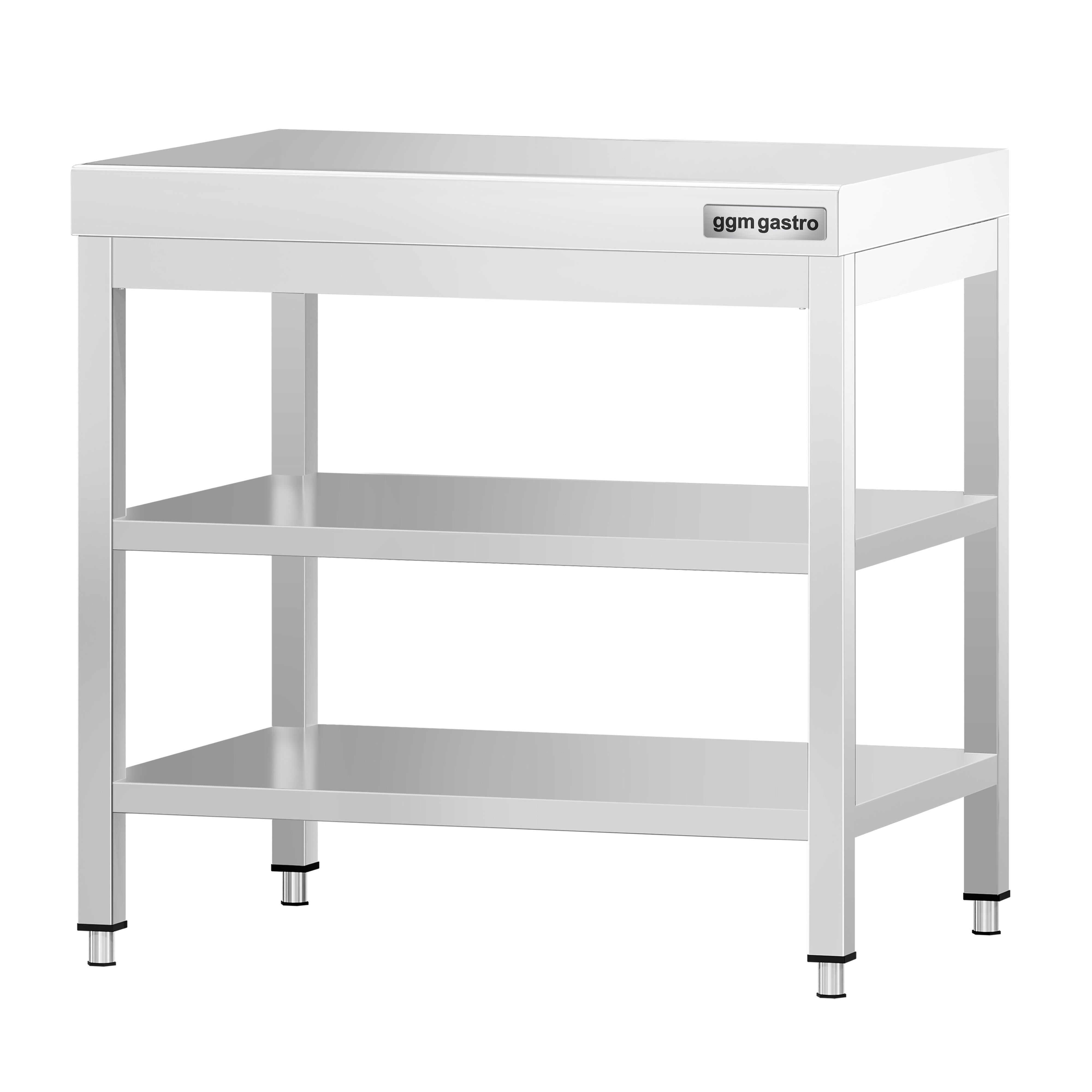Roostevaba töölaud 600 × 600 mm, 2 alariiulit