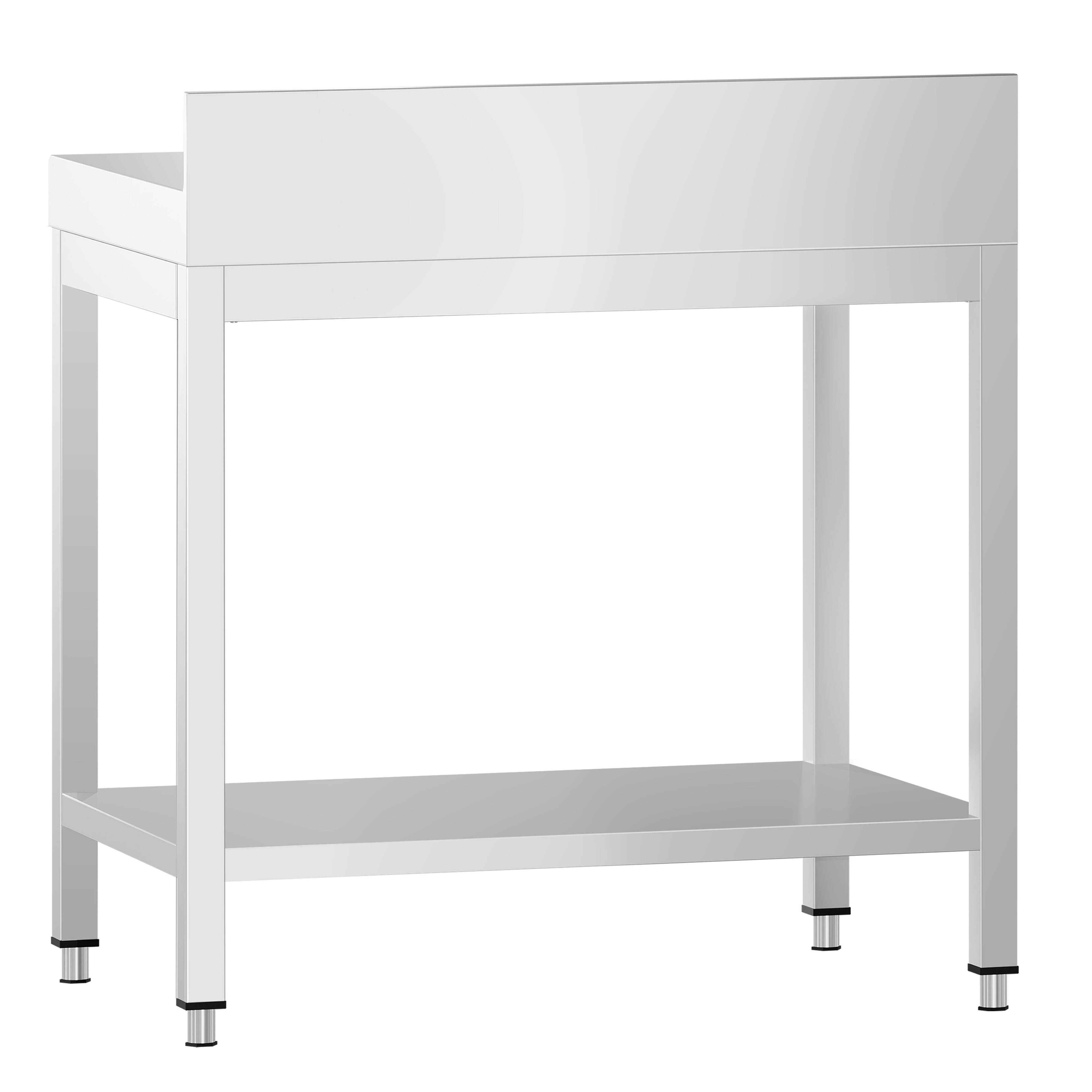 Roostevaba töölaud 600 × 700 mm, tagaservaga