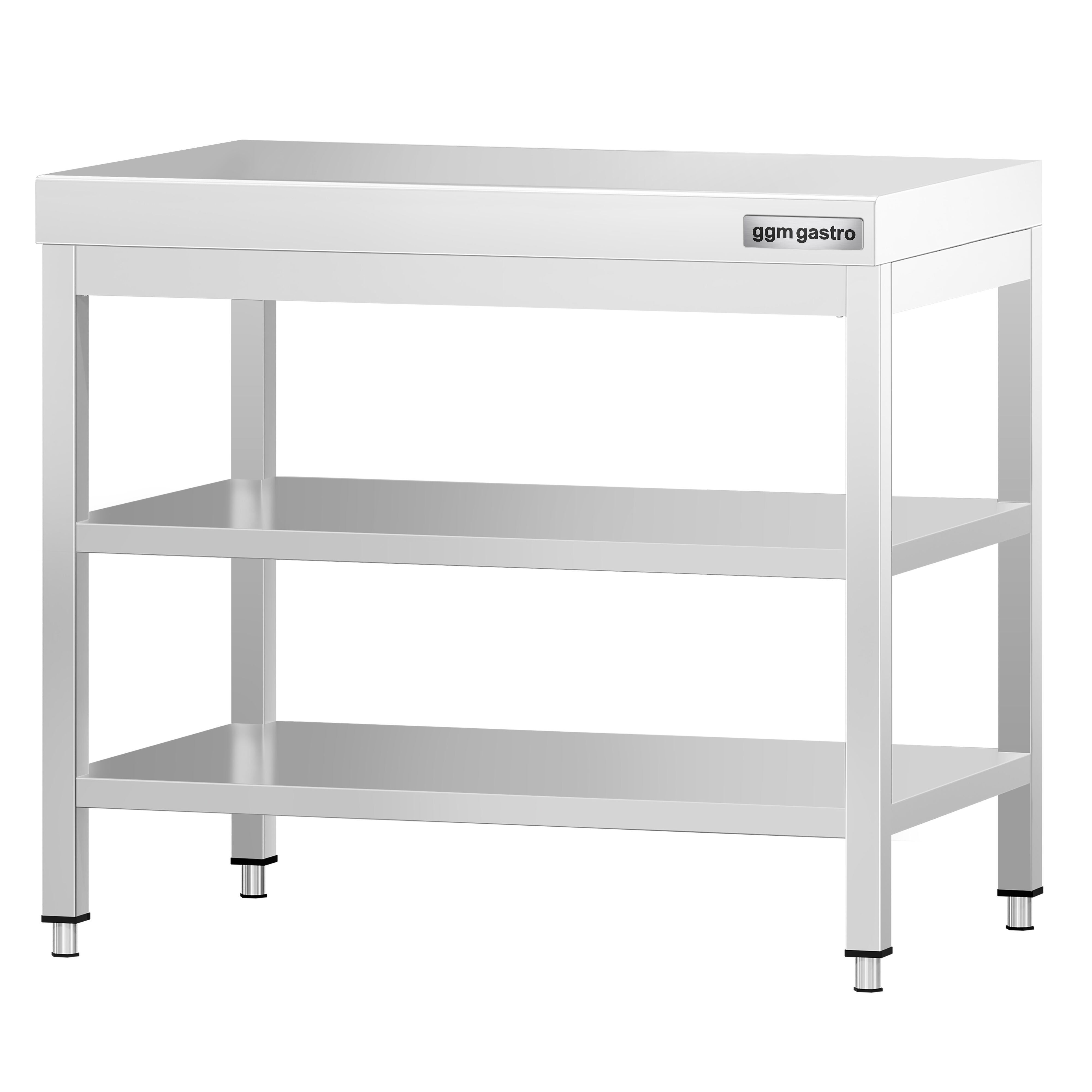 Roostevaba töölaud 700 × 600 mm, 2 alariiulit