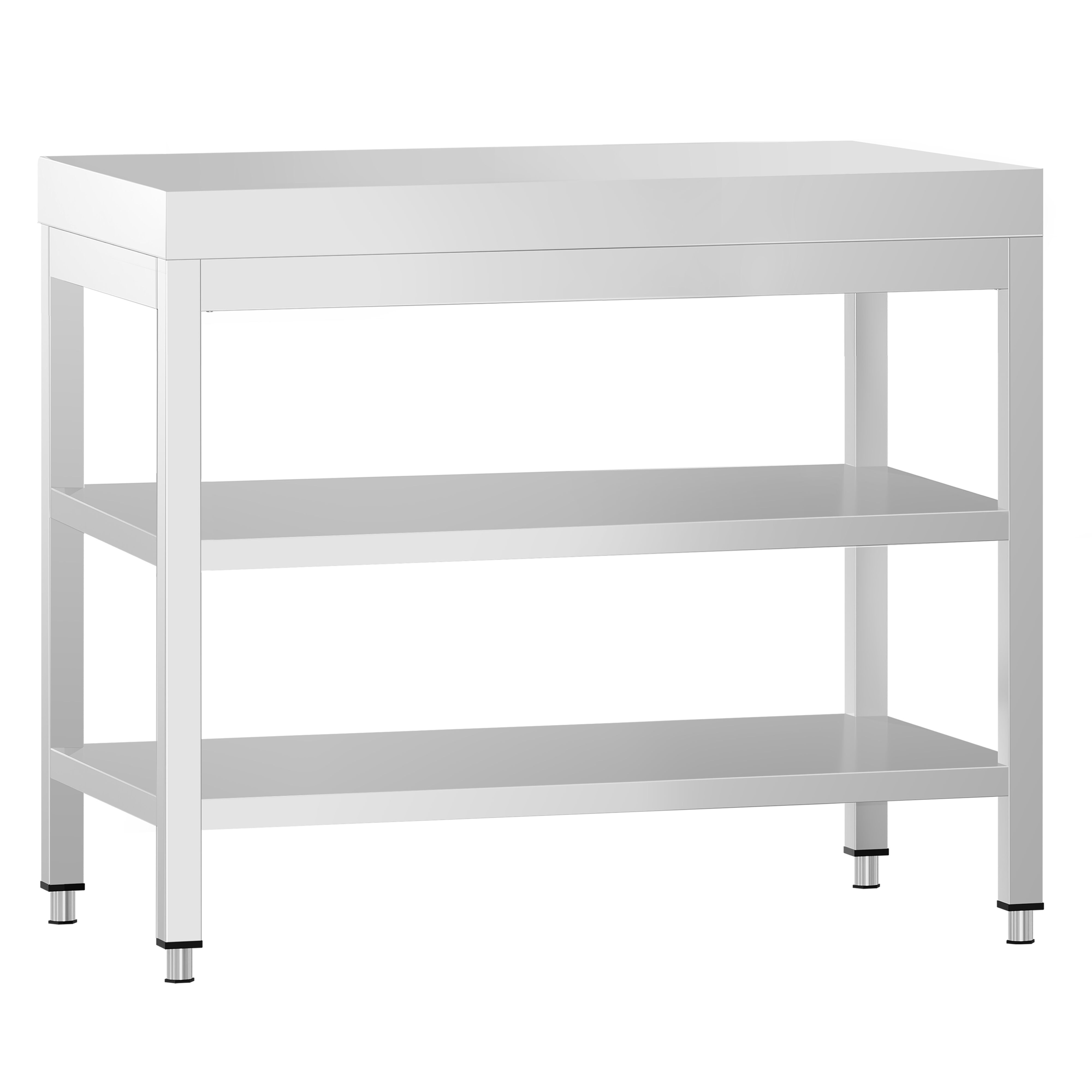 Roostevaba töölaud 700 × 600 mm, 2 alariiulit