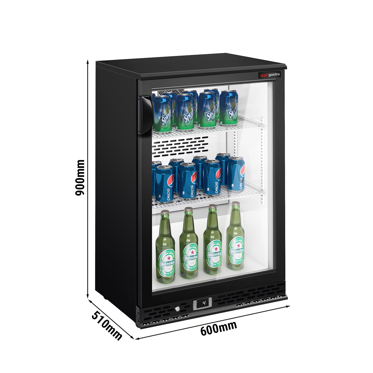 Baarikülmik, 140 L, 1 klaasuks, must