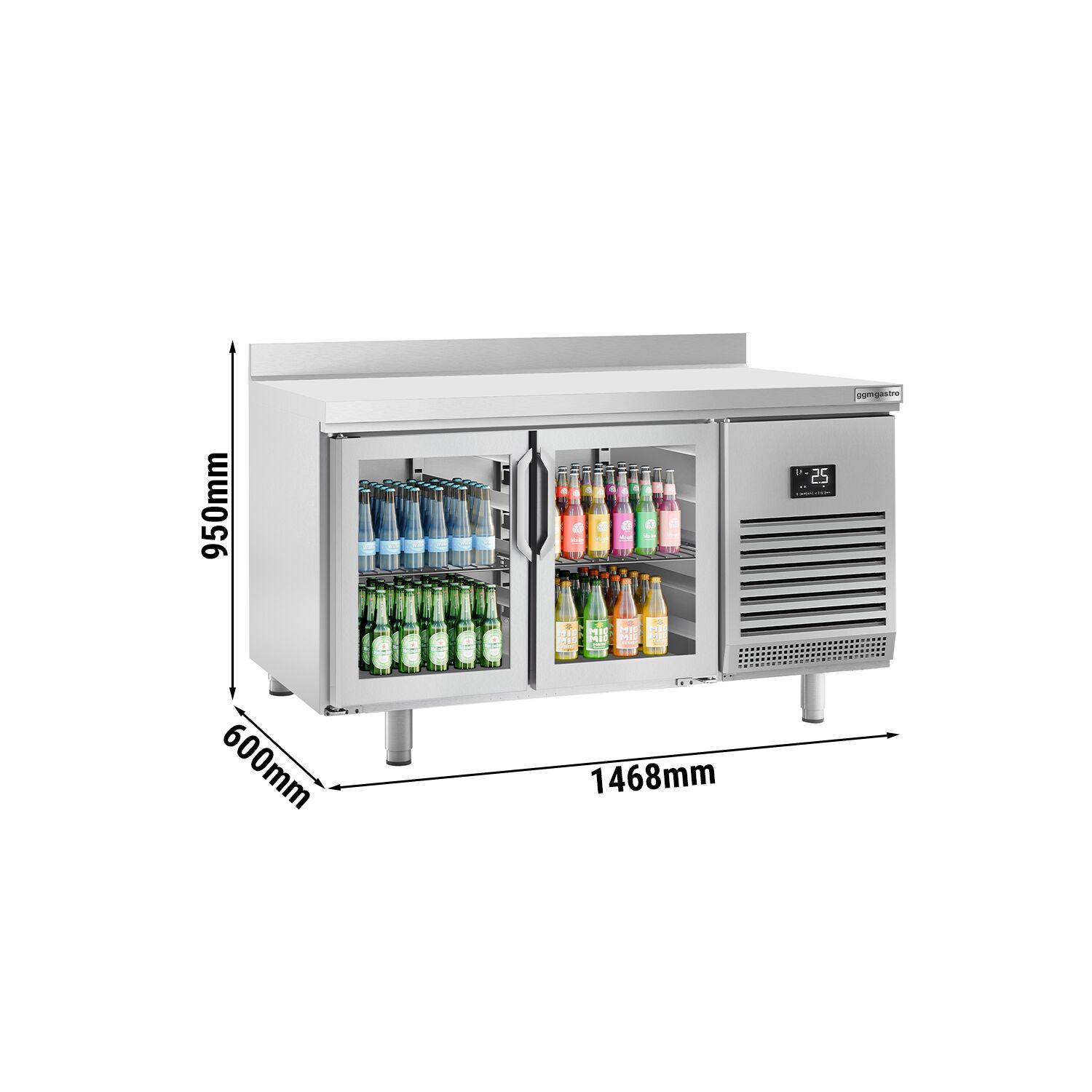 Külmlaud PREMIUM PLUS 1468×600mm, klaasuksed