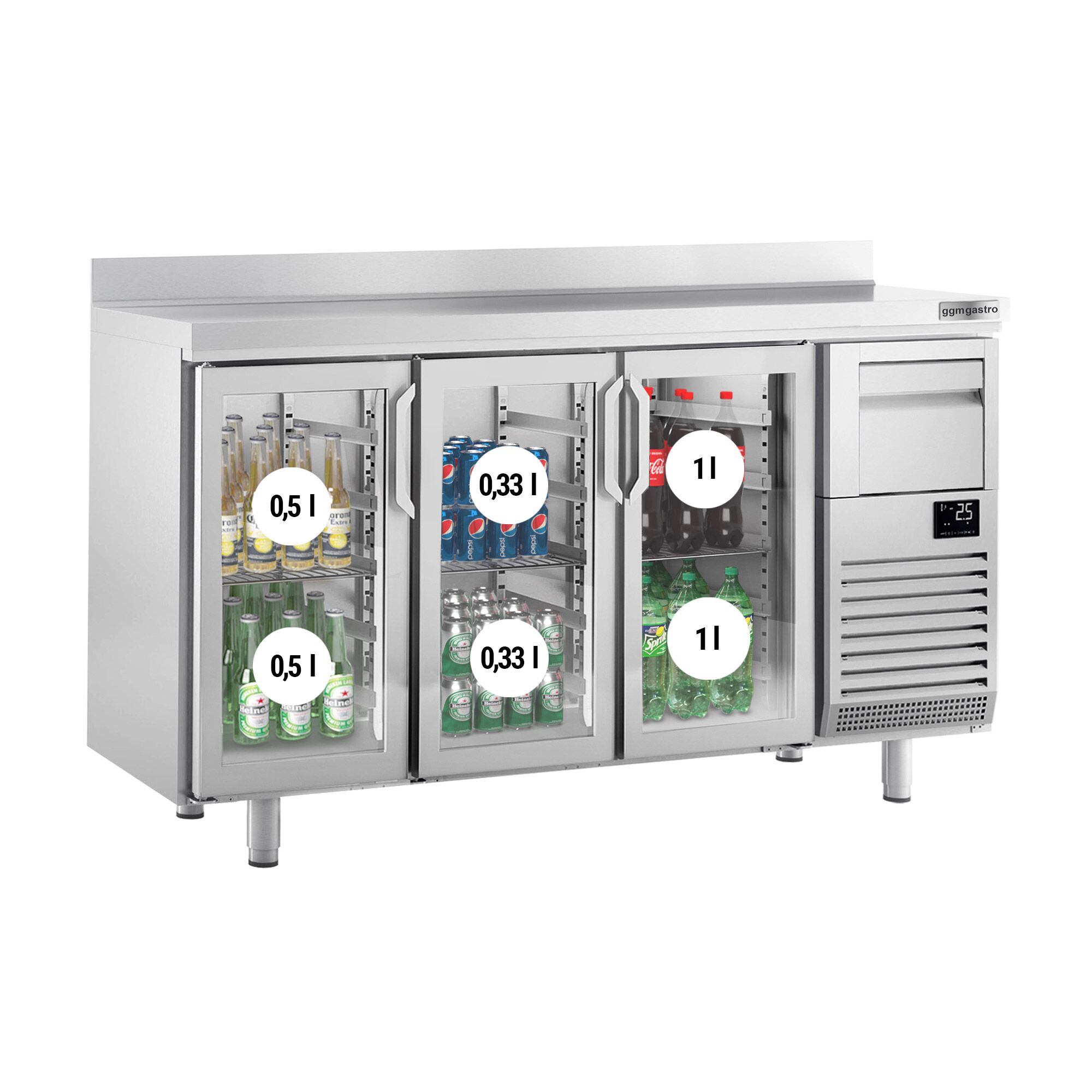 Baarikülmik, 520 L, 3 klaasust