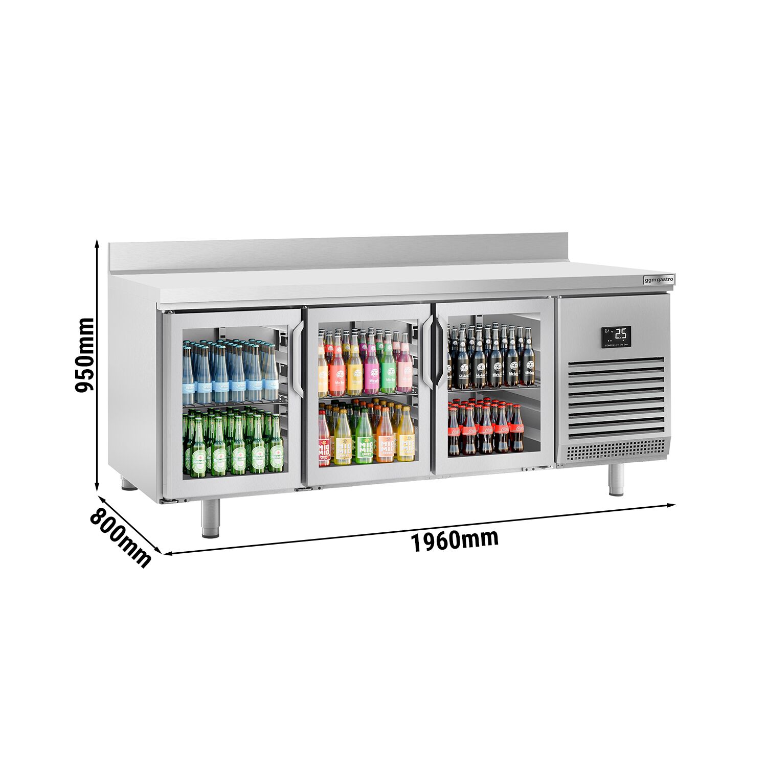 Külmlaud PREMIUM PLUS 1960×600mm, 3 klaasust