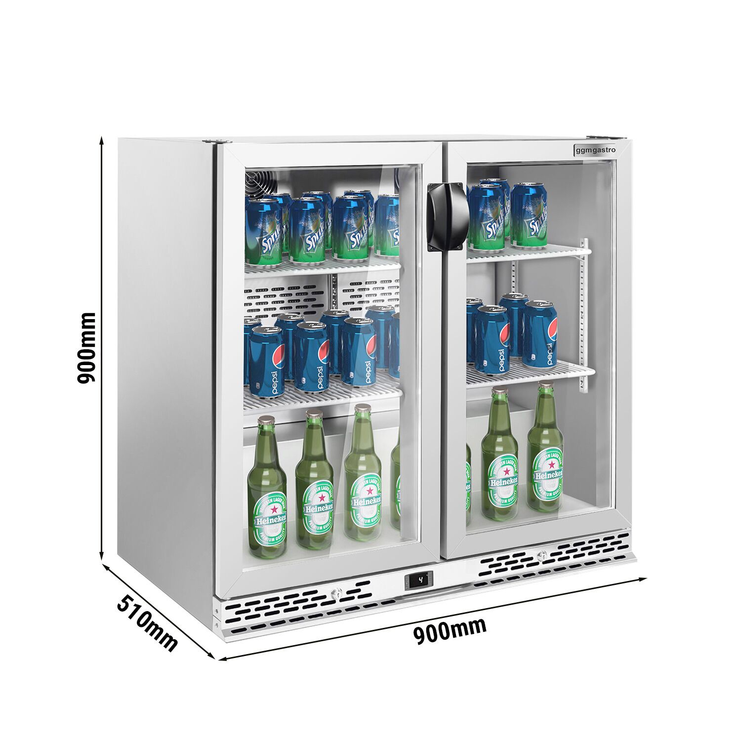 Baarikülmik, 220 L, 2 klaasust, must