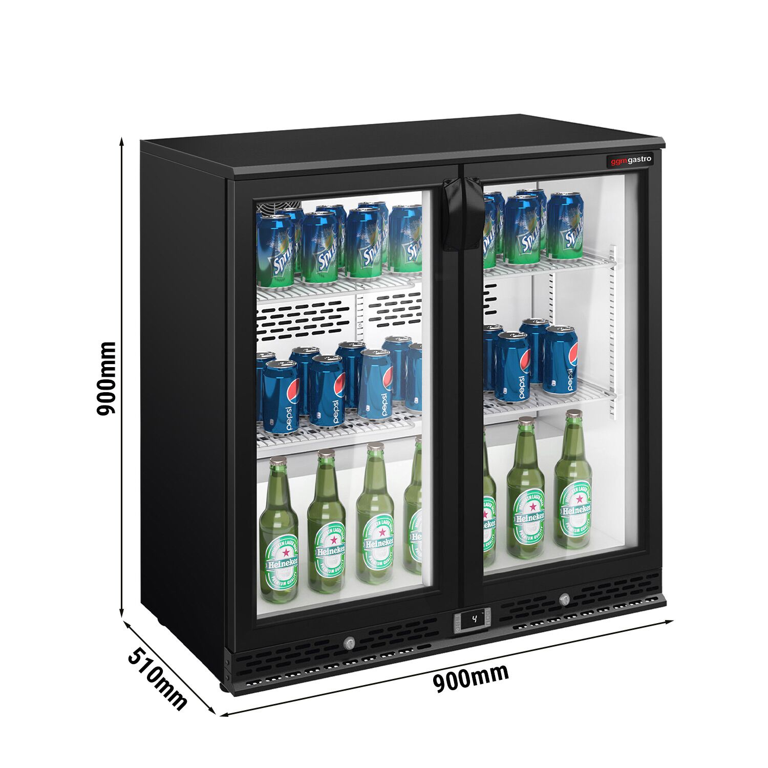 Baarikülmik, 220 L, 2 klaasust, must