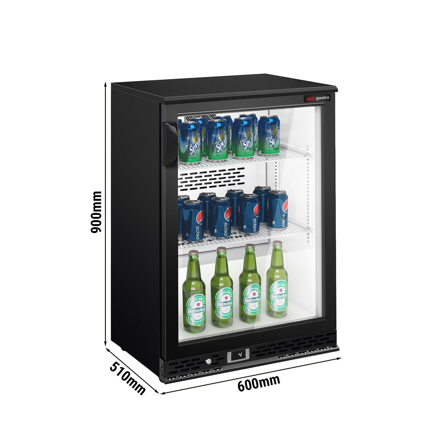 Baarikülmik, 125 L, 1 klaasuks, must