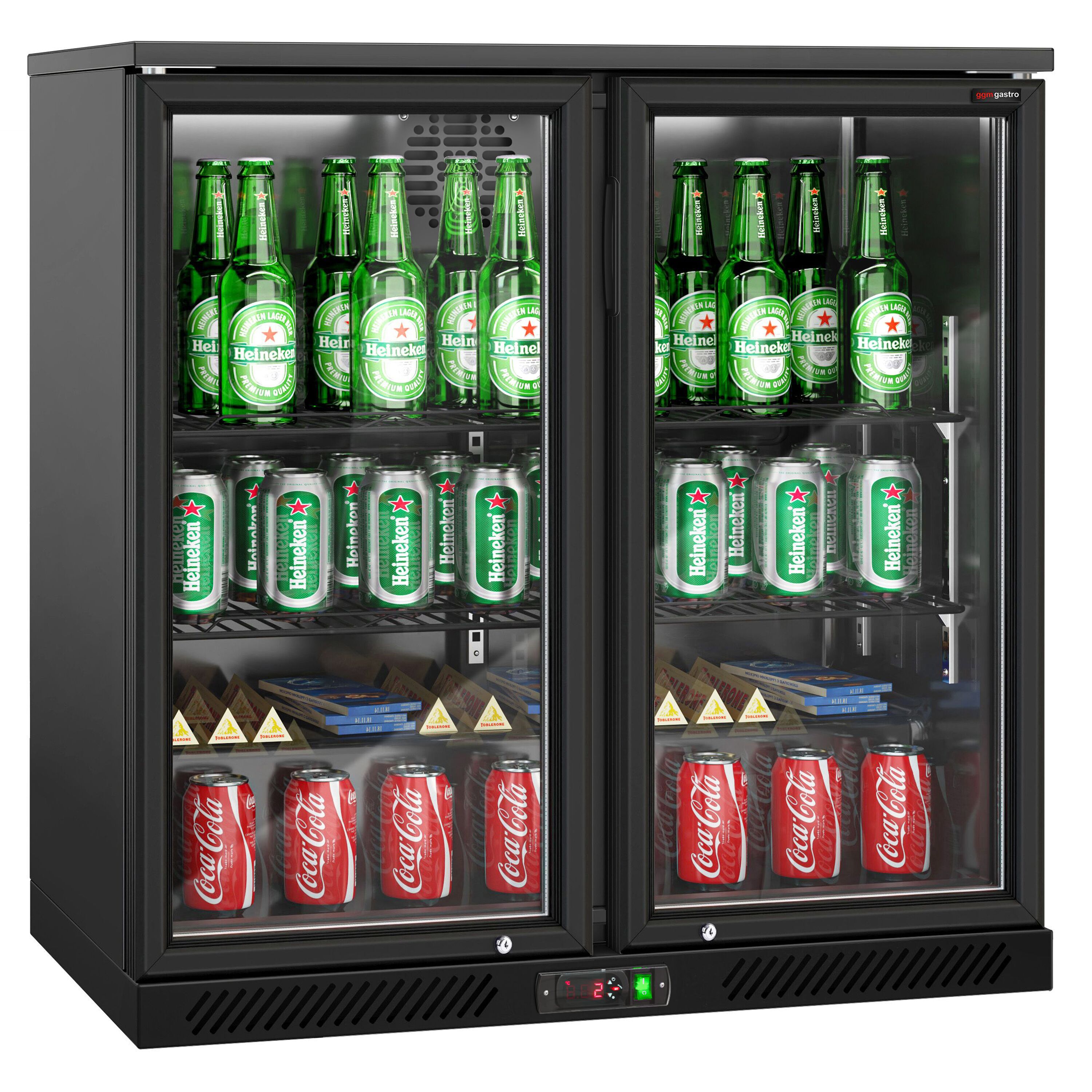 Baarikülmik, 220 L, 2 klaasust, must