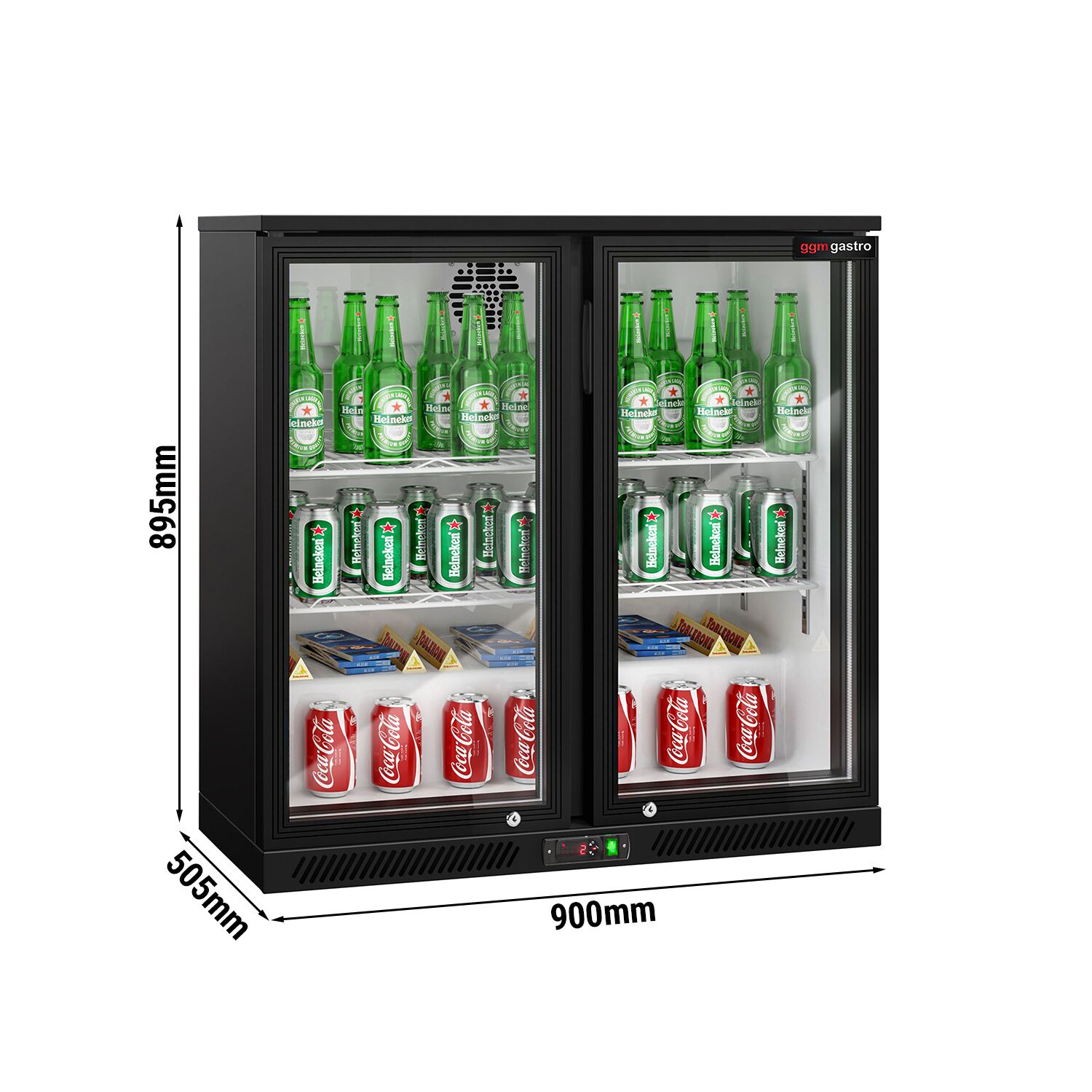 Baarikülmik, 220 L, 2 klaasust, must