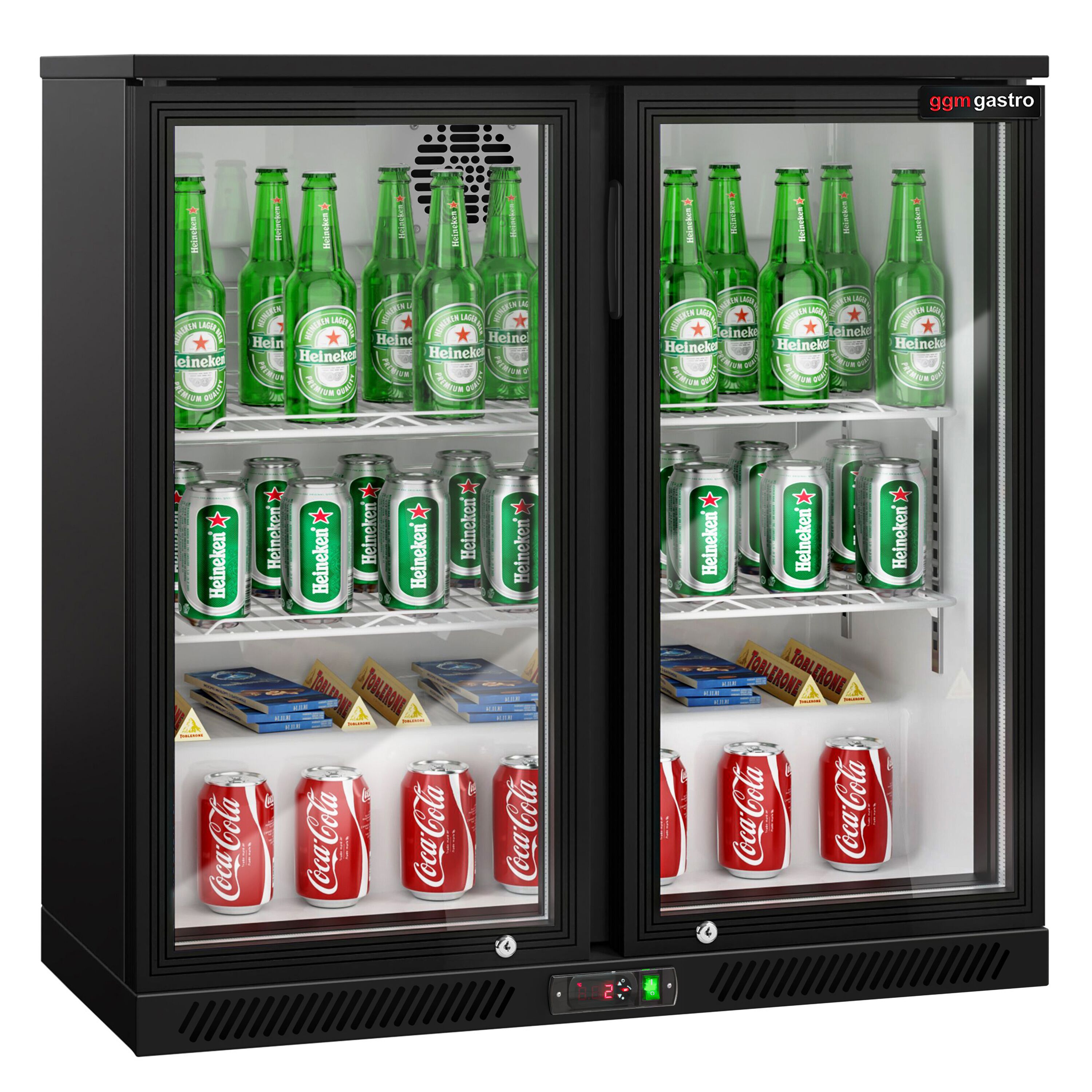 Baarikülmik, 220 L, 2 klaasust, must