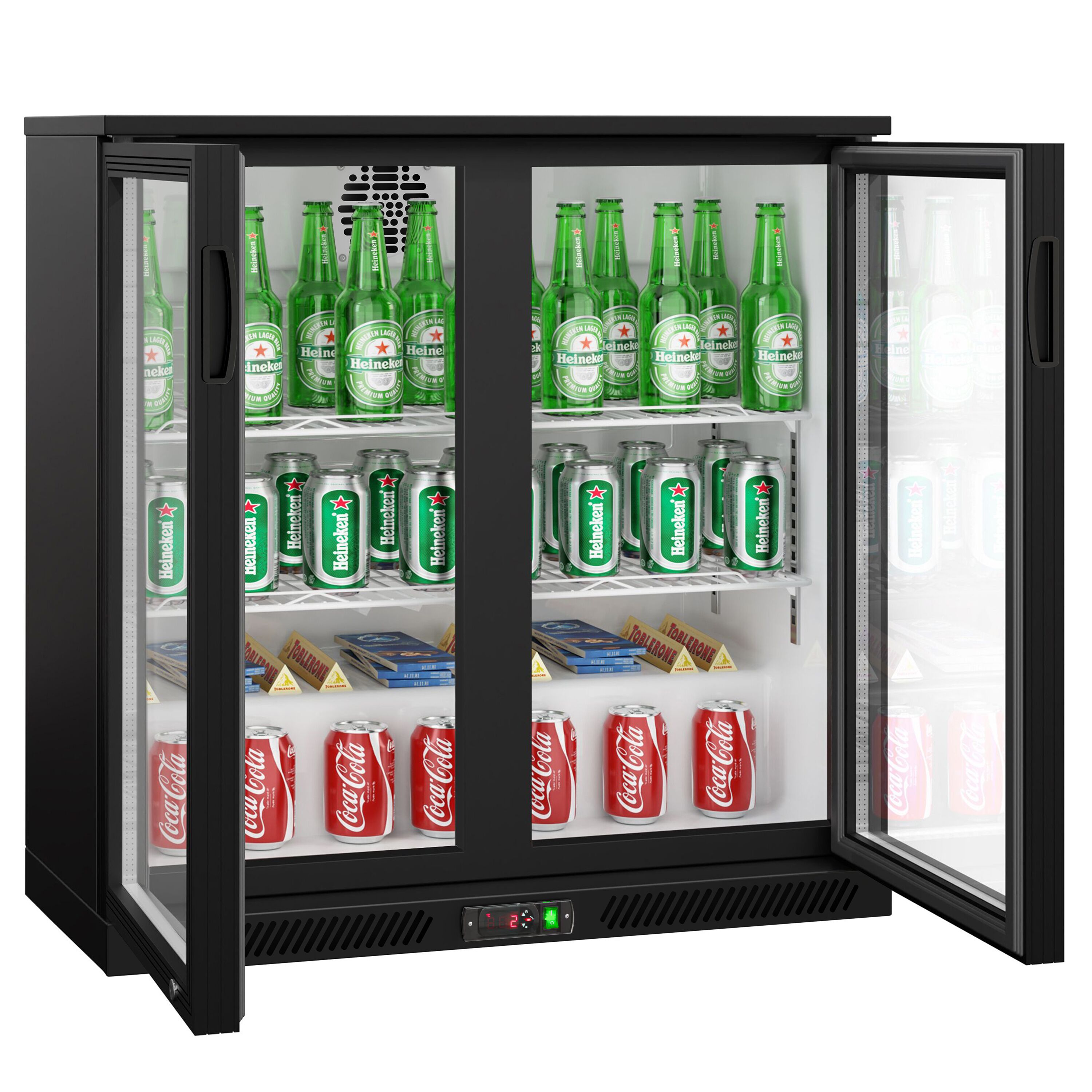 Baarikülmik, 220 L, 2 klaasust, must