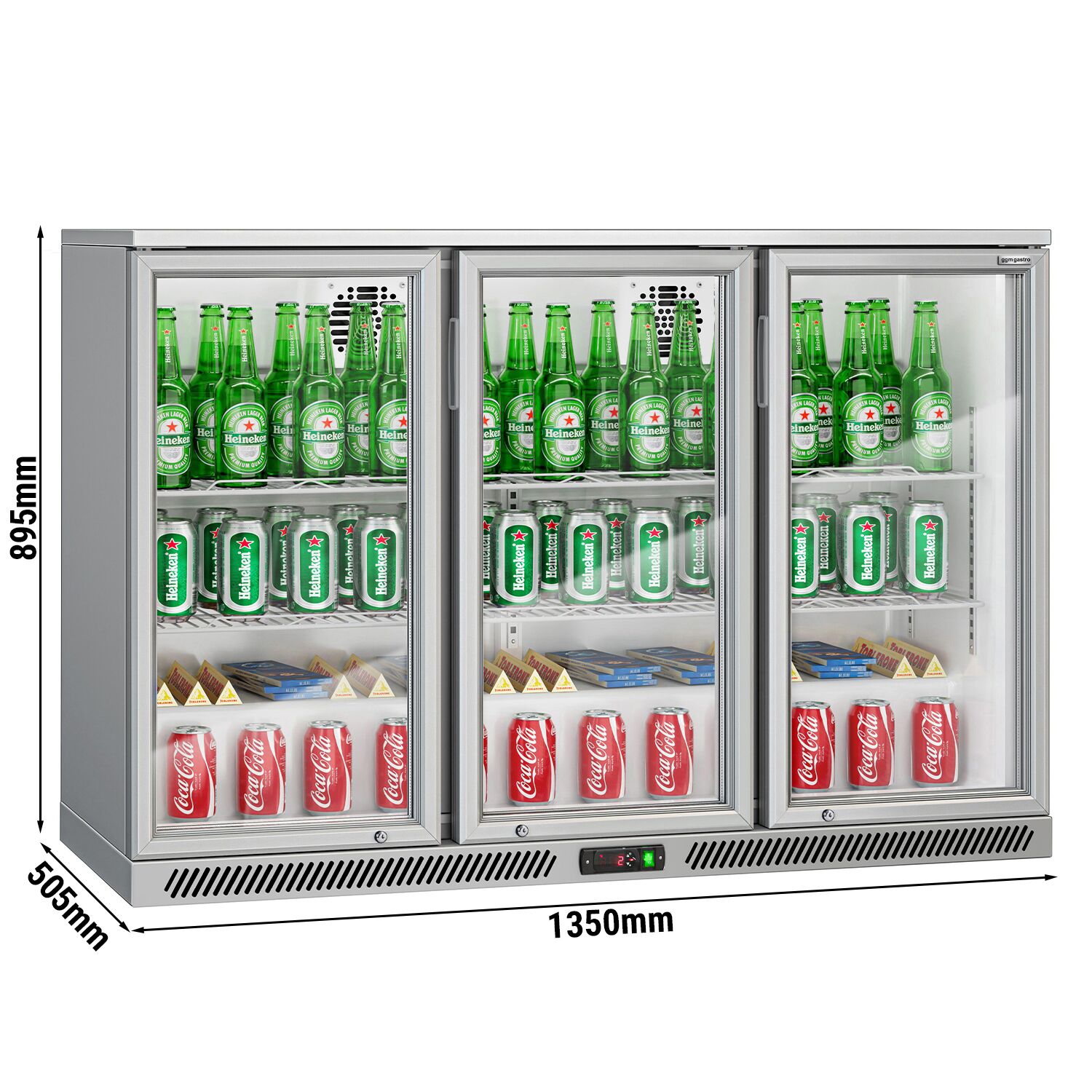 Baarikülmik, 320 L, 3 klaasust, hall