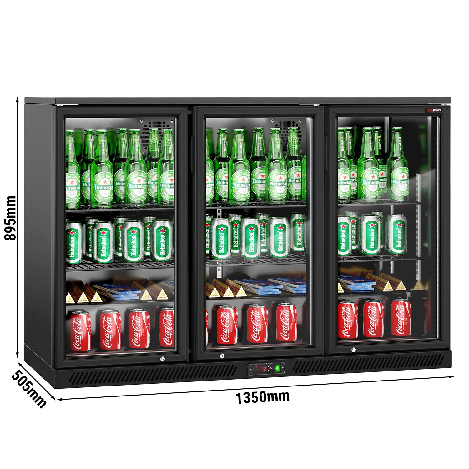 Baarikülmik, 320 L, 3 klaasust, must