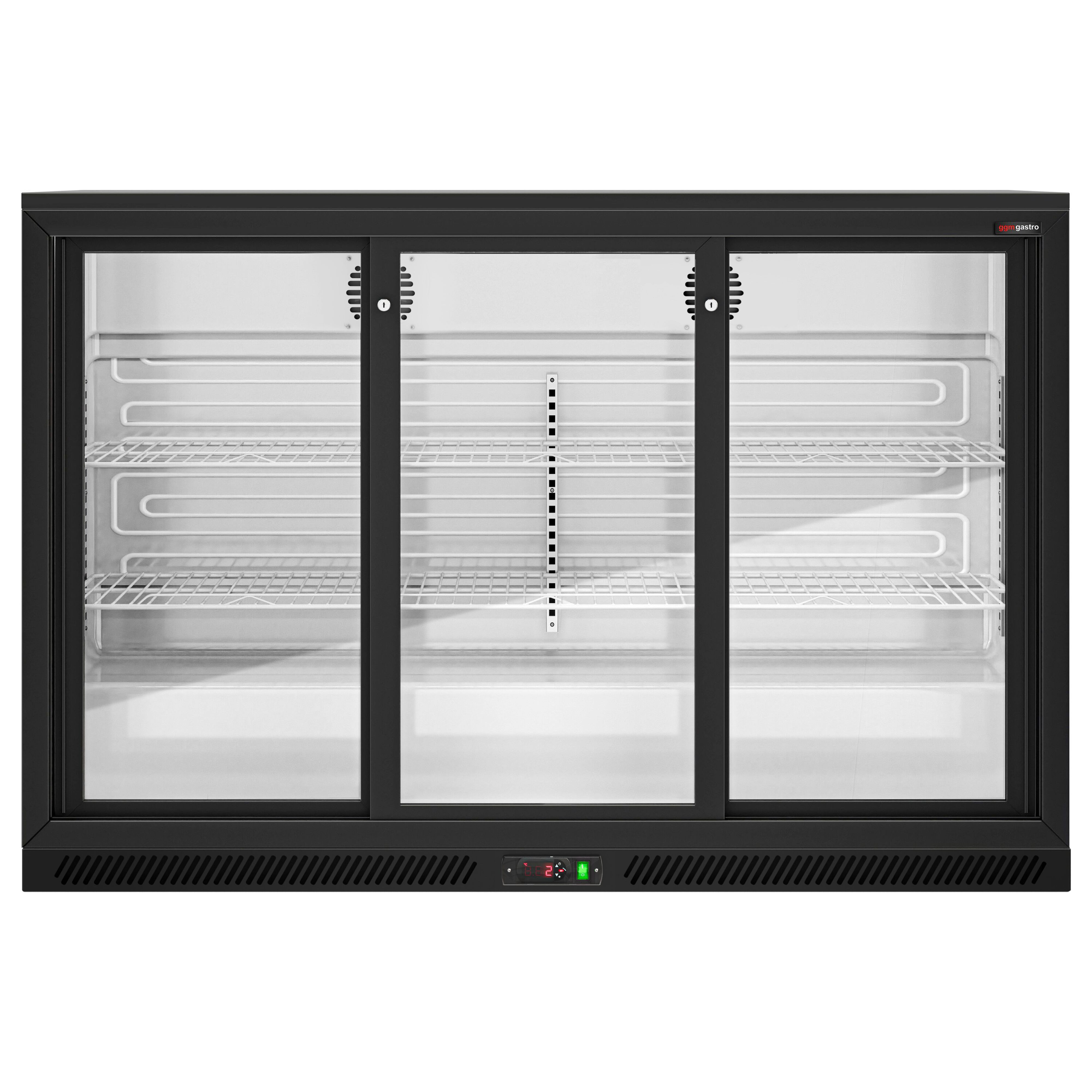Baarikülmik, 320 L, 3 lükandklaasust, must