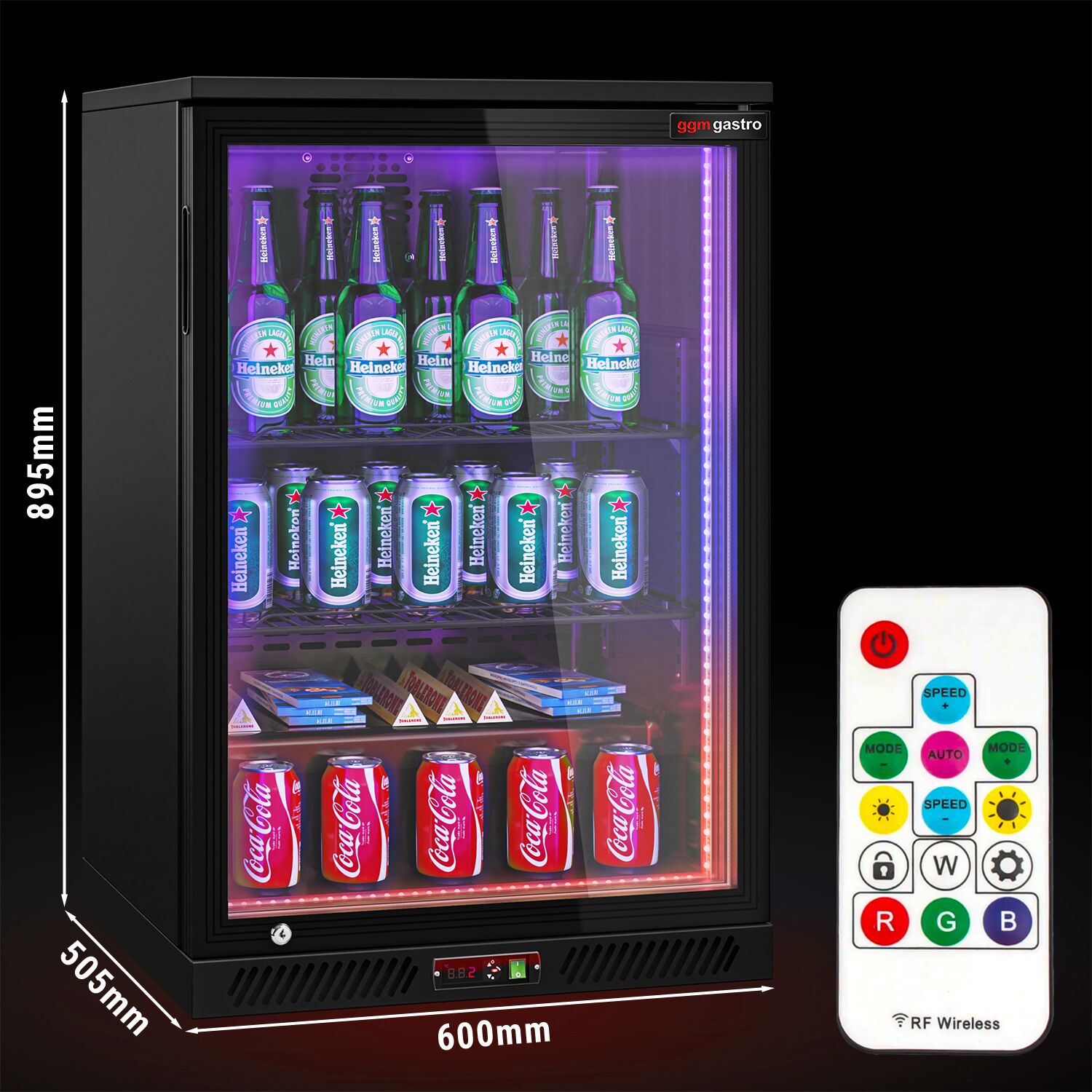Baarikülmik, 126 L, 1 klaasuks, must