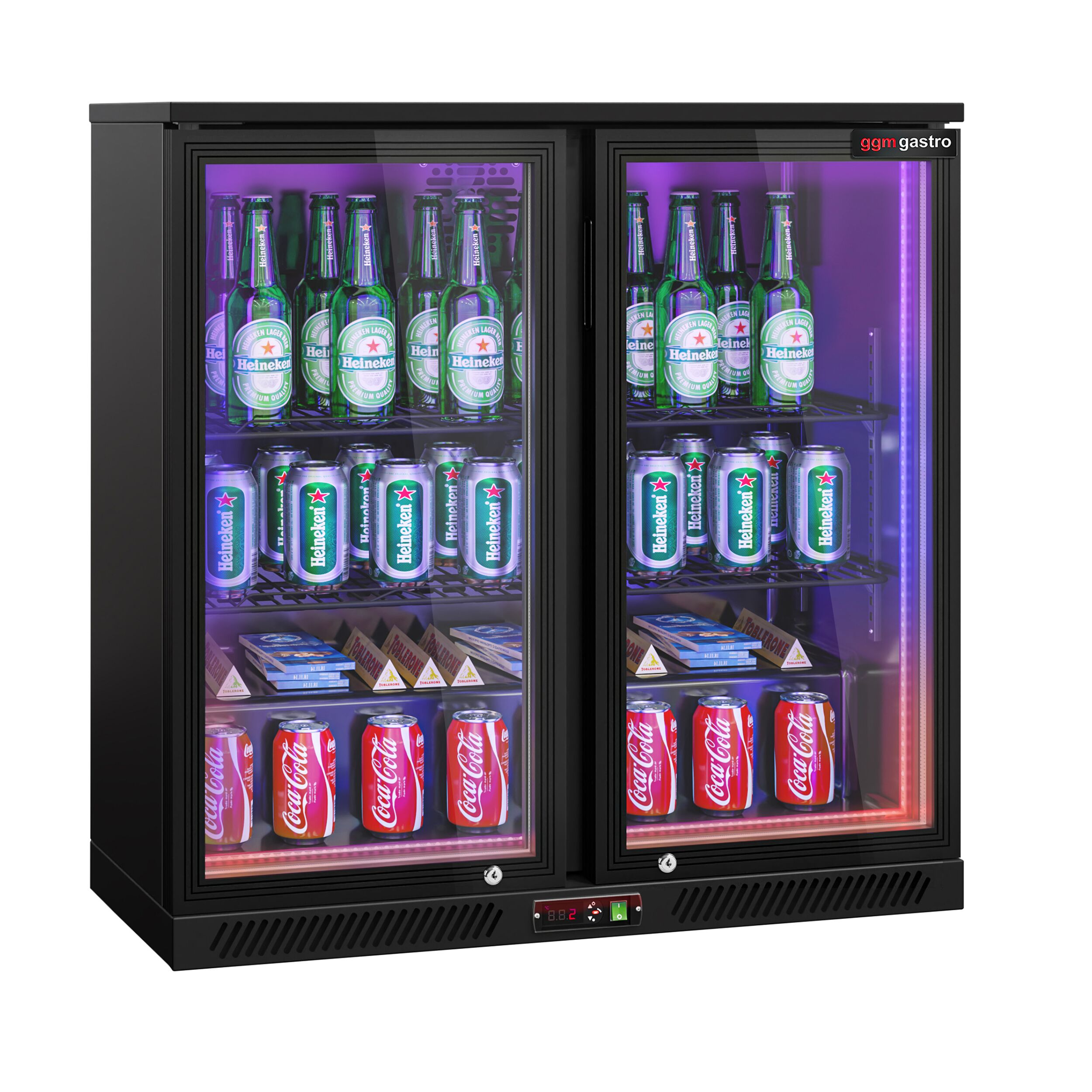 Baarikülmik, 220 L, 2 klaasust, must