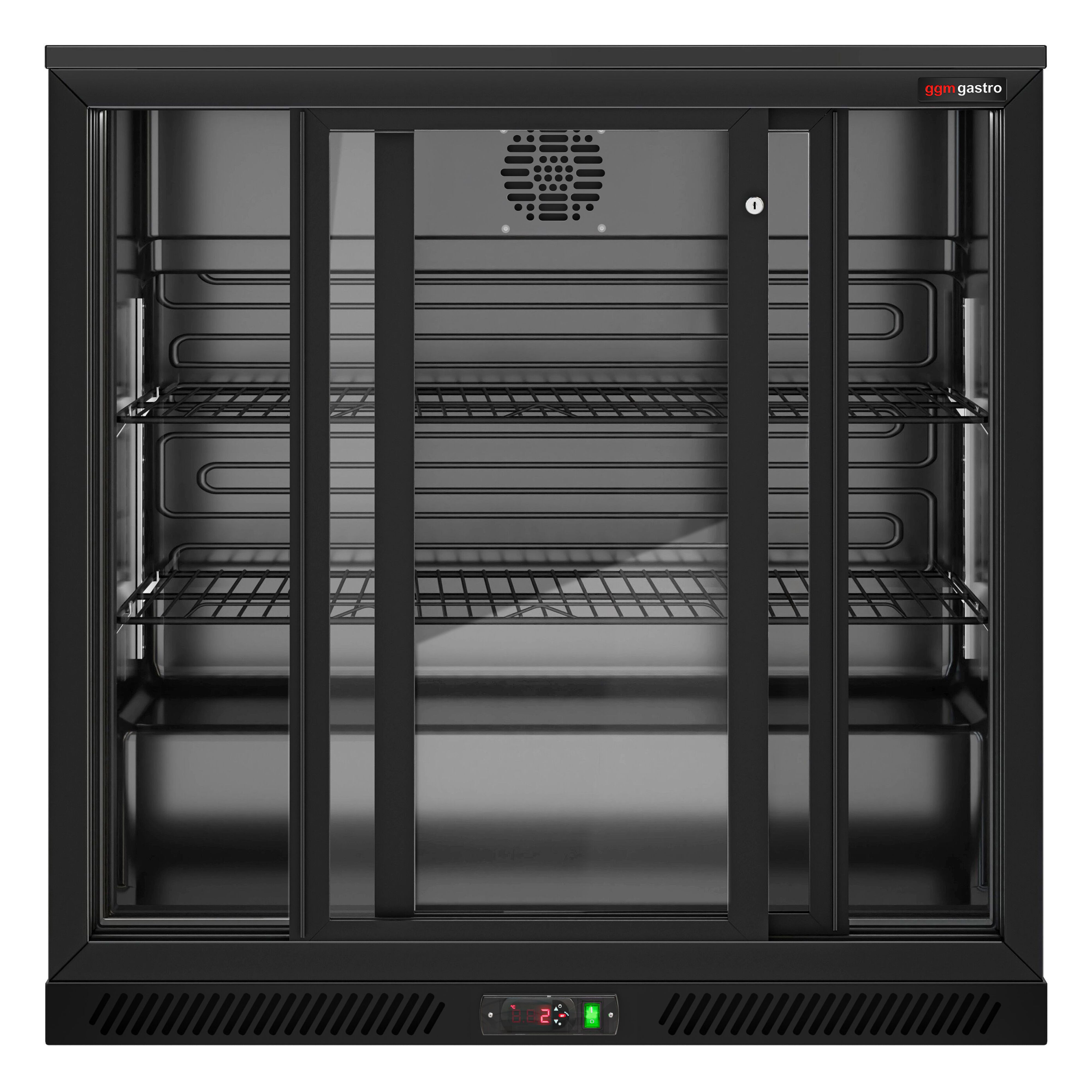 Baarikülmik, 220 L, 2 lükandklaasust, must
