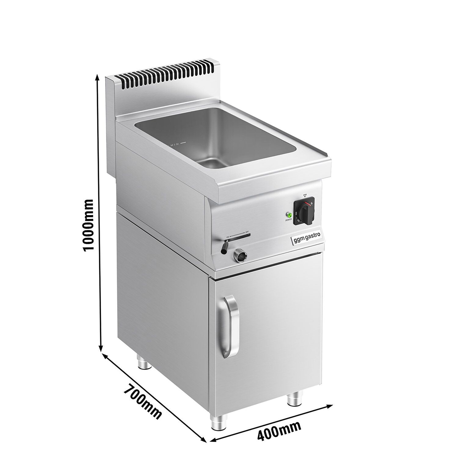 Marmiit GN 1/1 või 2 × GN 1/2, 1,2 kW, alusega