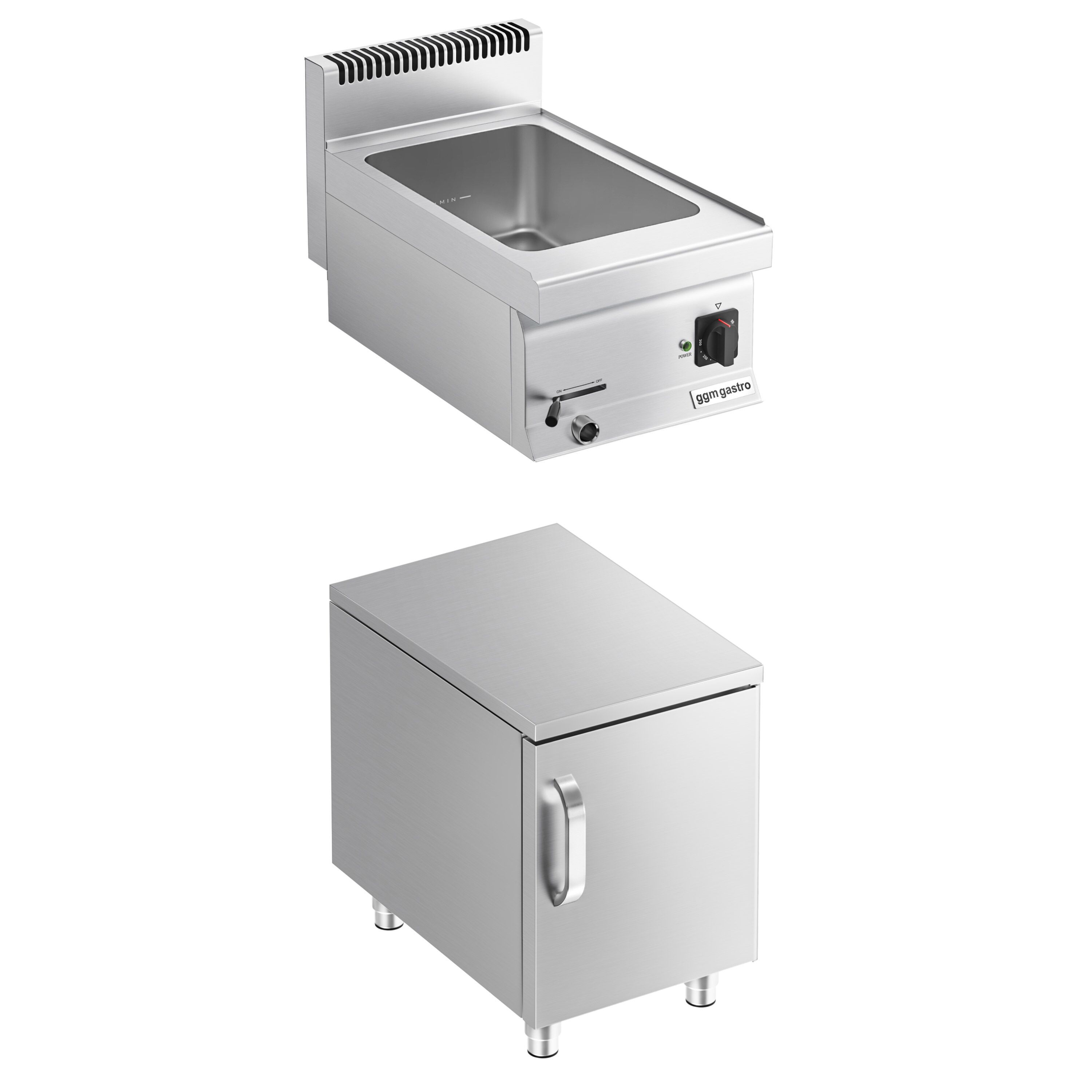 Marmiit GN 1/1 või 2 × GN 1/2, 1,2 kW, alusega