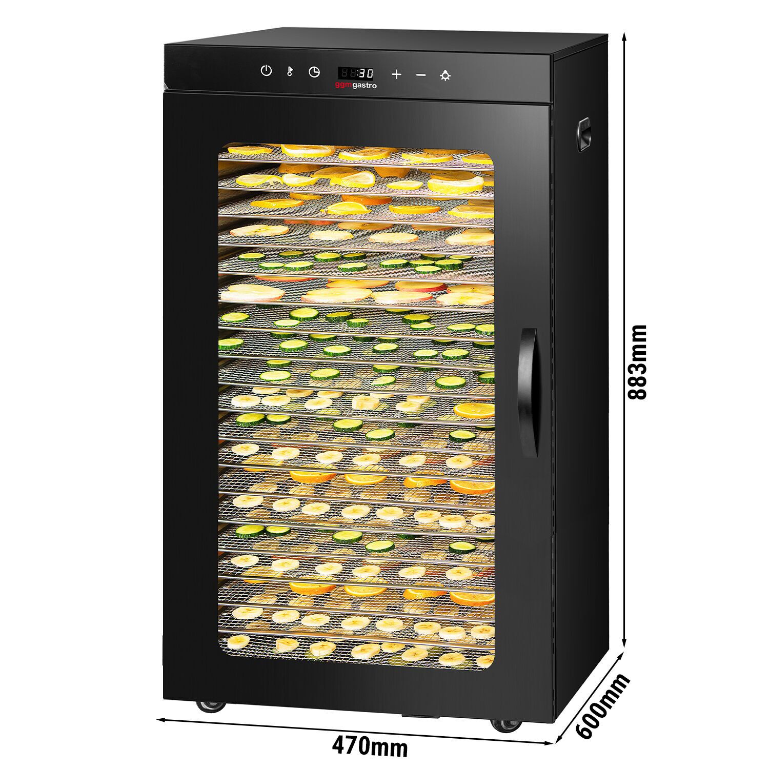 Toidukuivati 24 resti, must, 2 kW