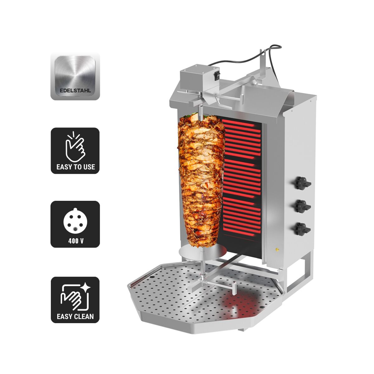 Elektriline kebabigrill 3 põletiga
