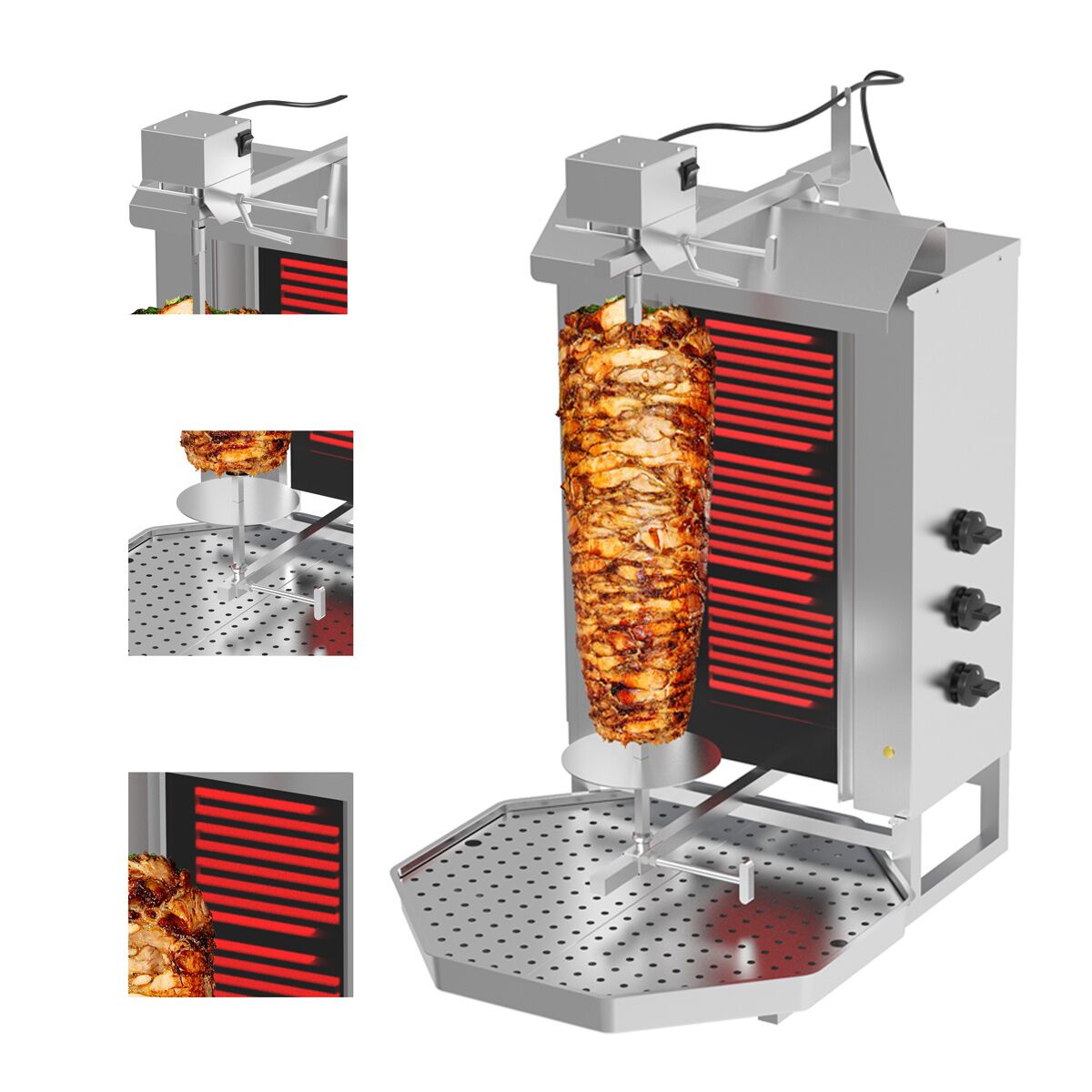 Elektriline kebabigrill 3 põletiga