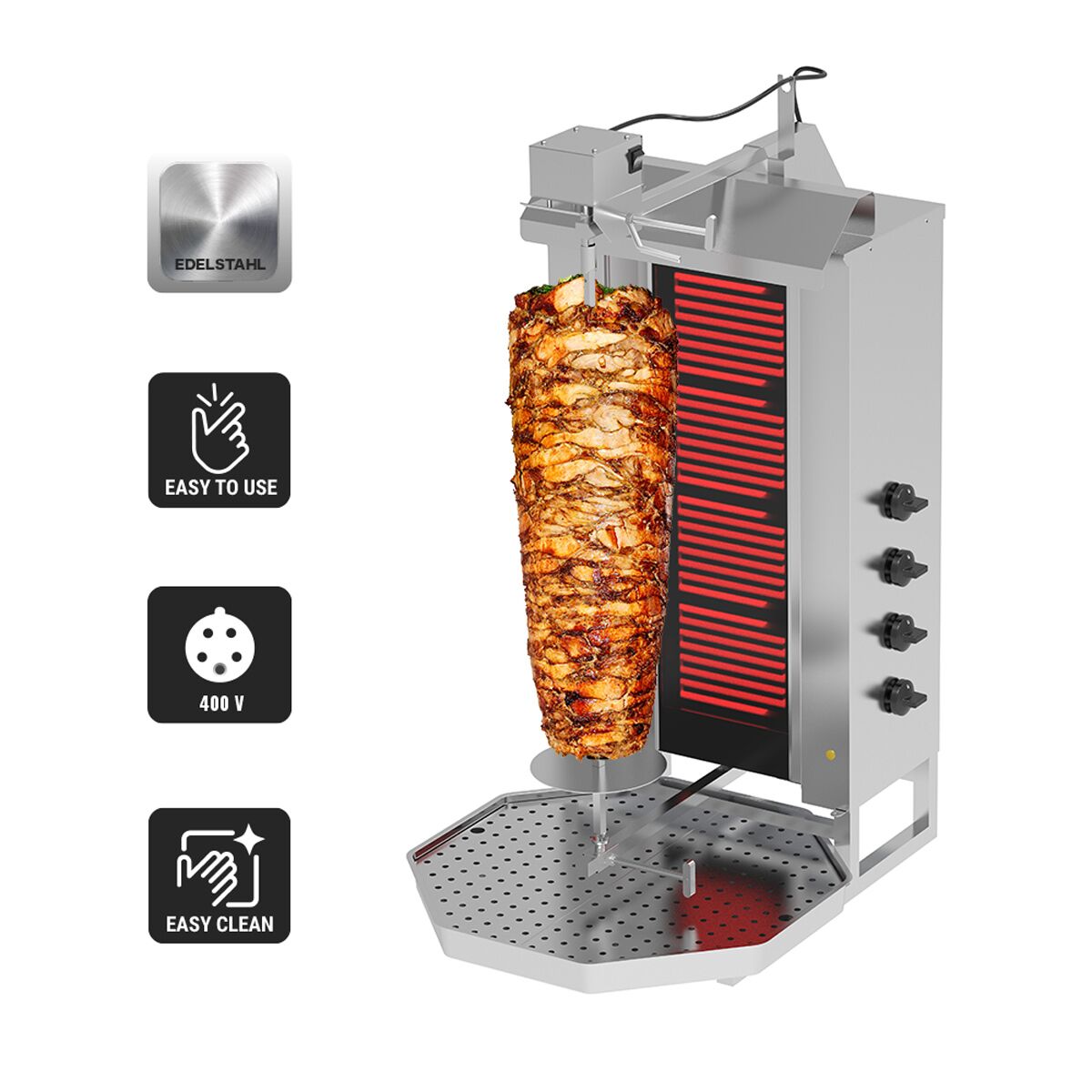 Elektriline kebabigrill 4 põletiga
