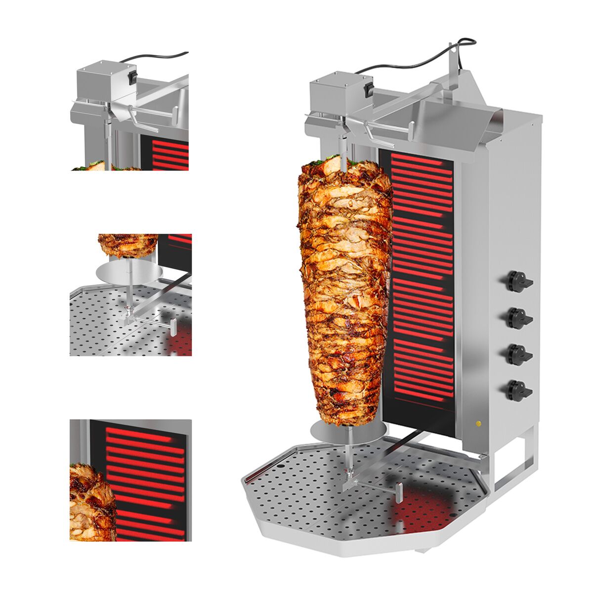 Elektriline kebabigrill 4 põletiga