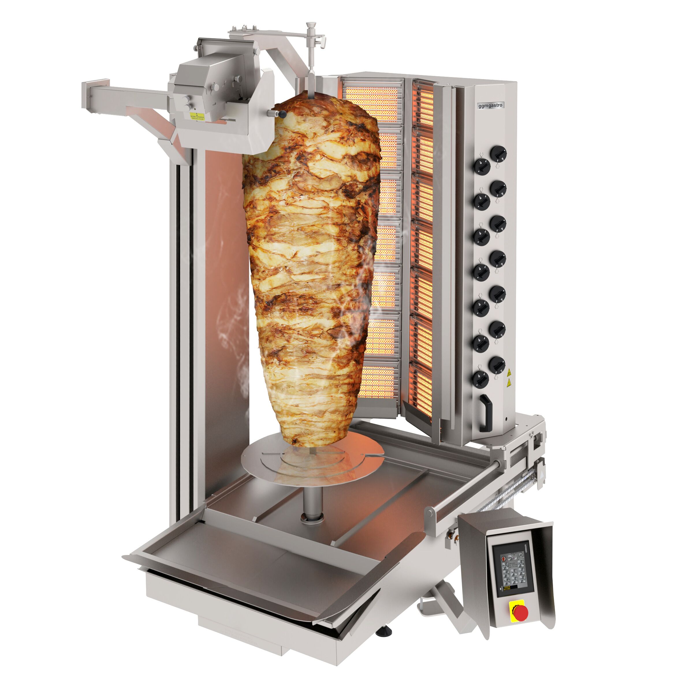 Automaatne gaasiga dönergrill, 14 põletit