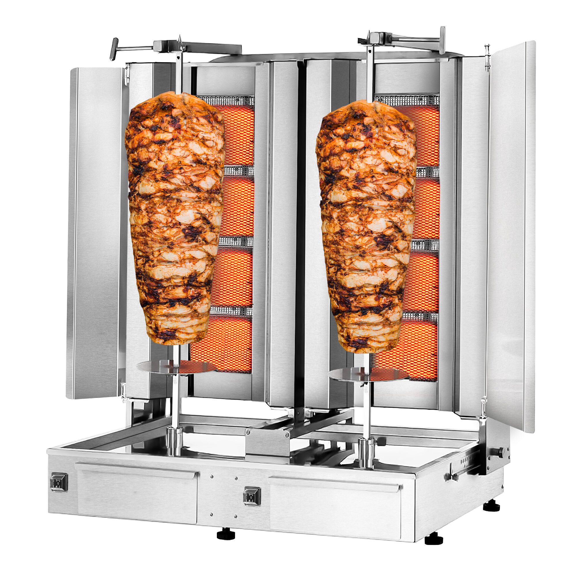Topelt gaasikebabigrill 2×4 põletit