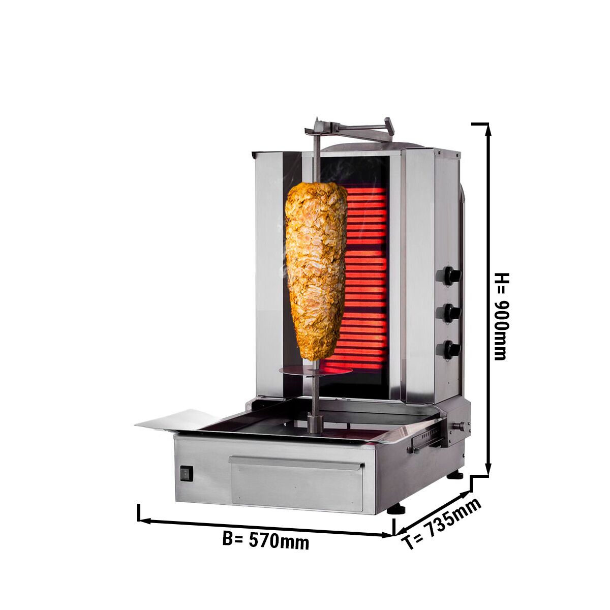 Elektriline kebabigrill 3 põletiga