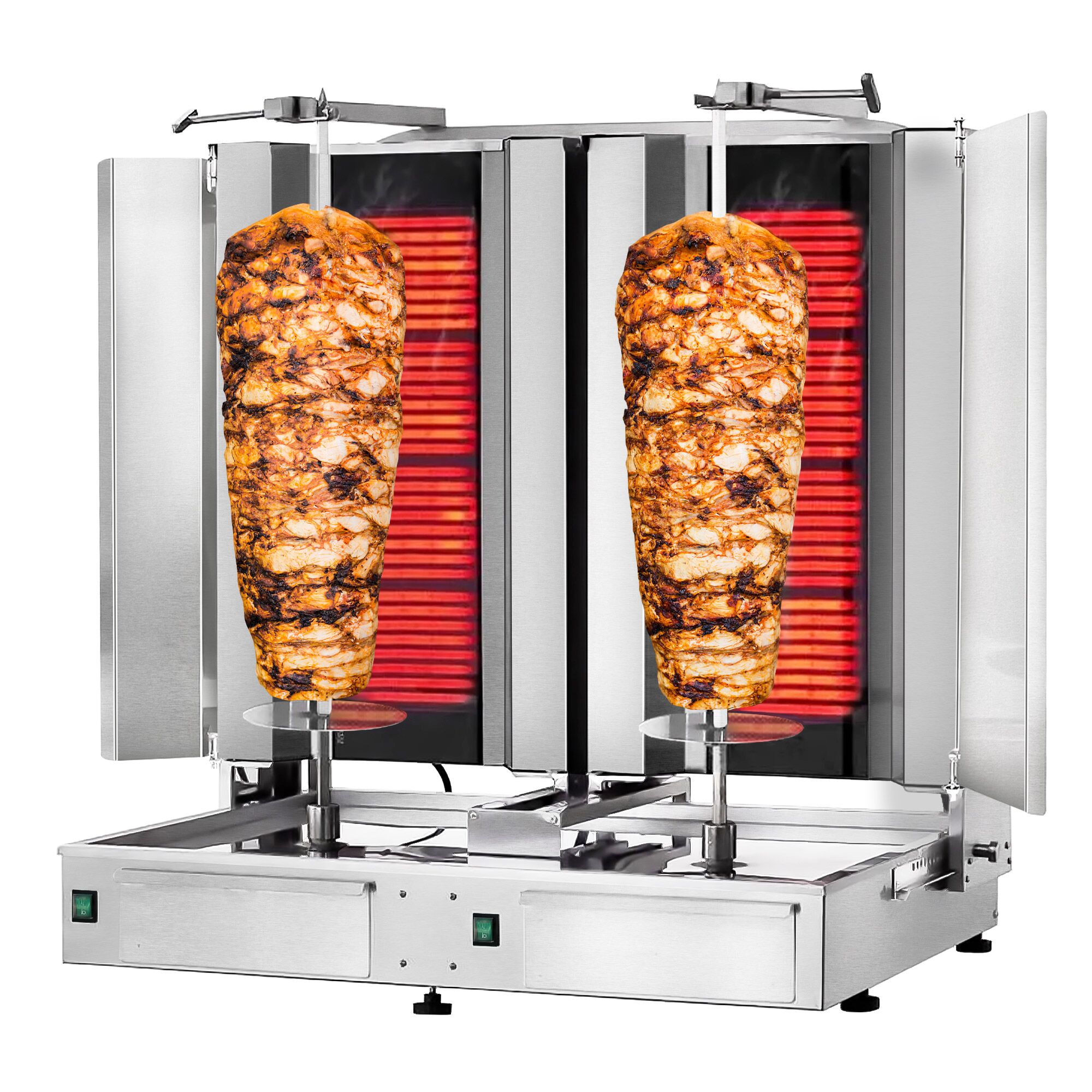 Topelt kebabigrill 2×4 põletit