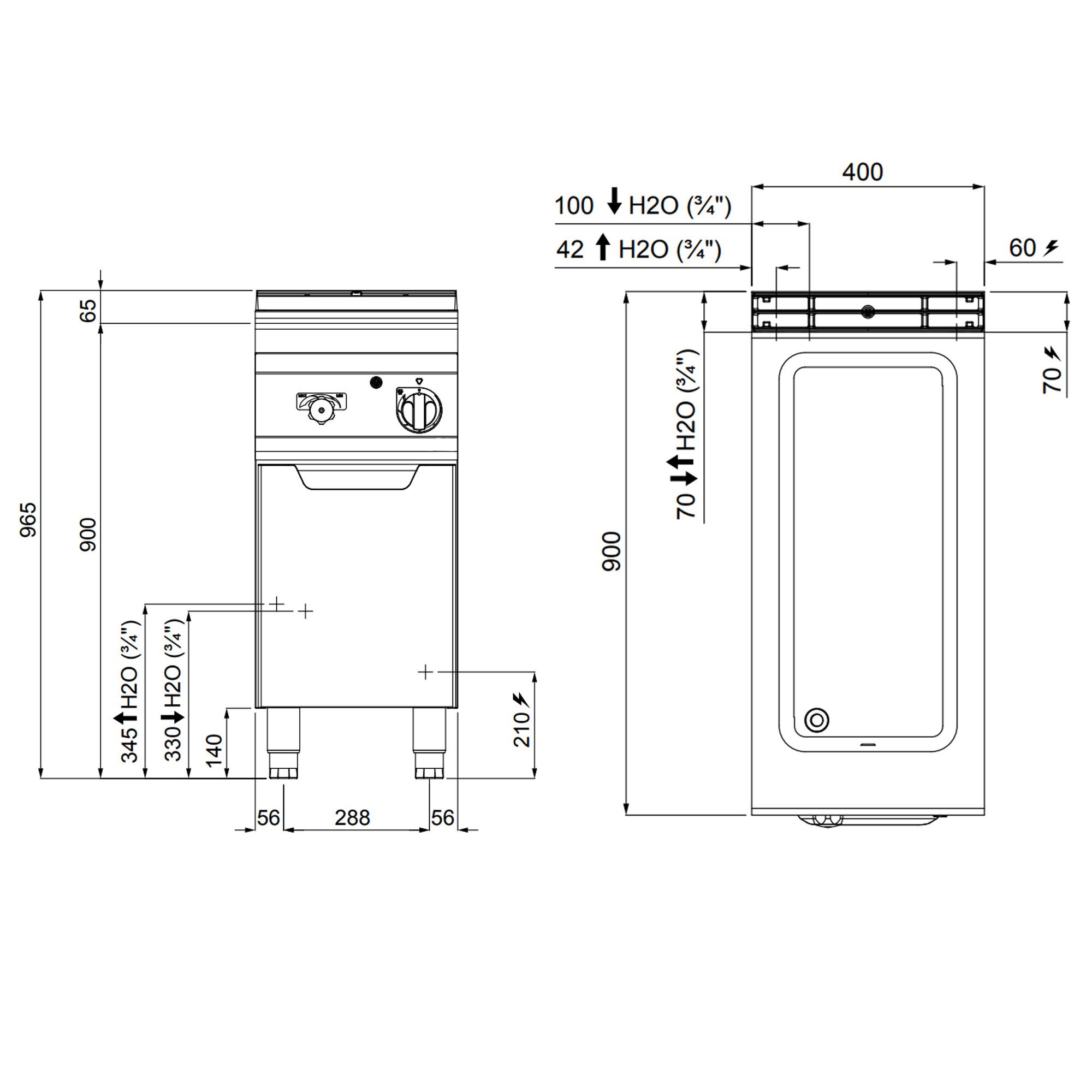Bain-marie GN1/1+GN1/3