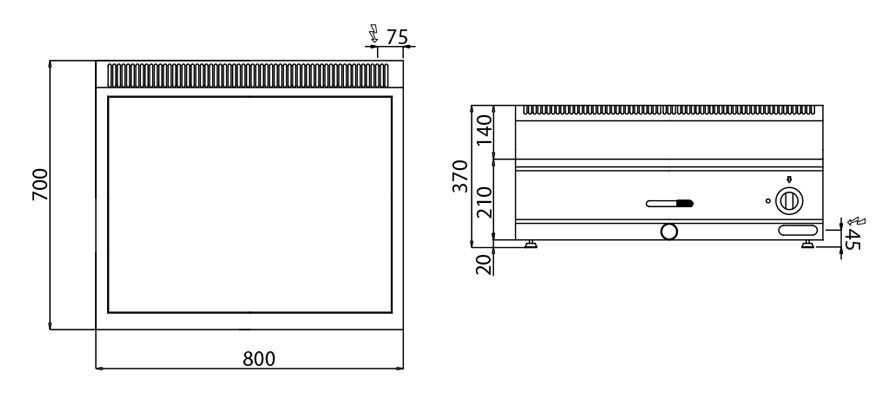 Marmiit 2 × GN 1/1 või 4 × GN 1/2, 2,4 kW