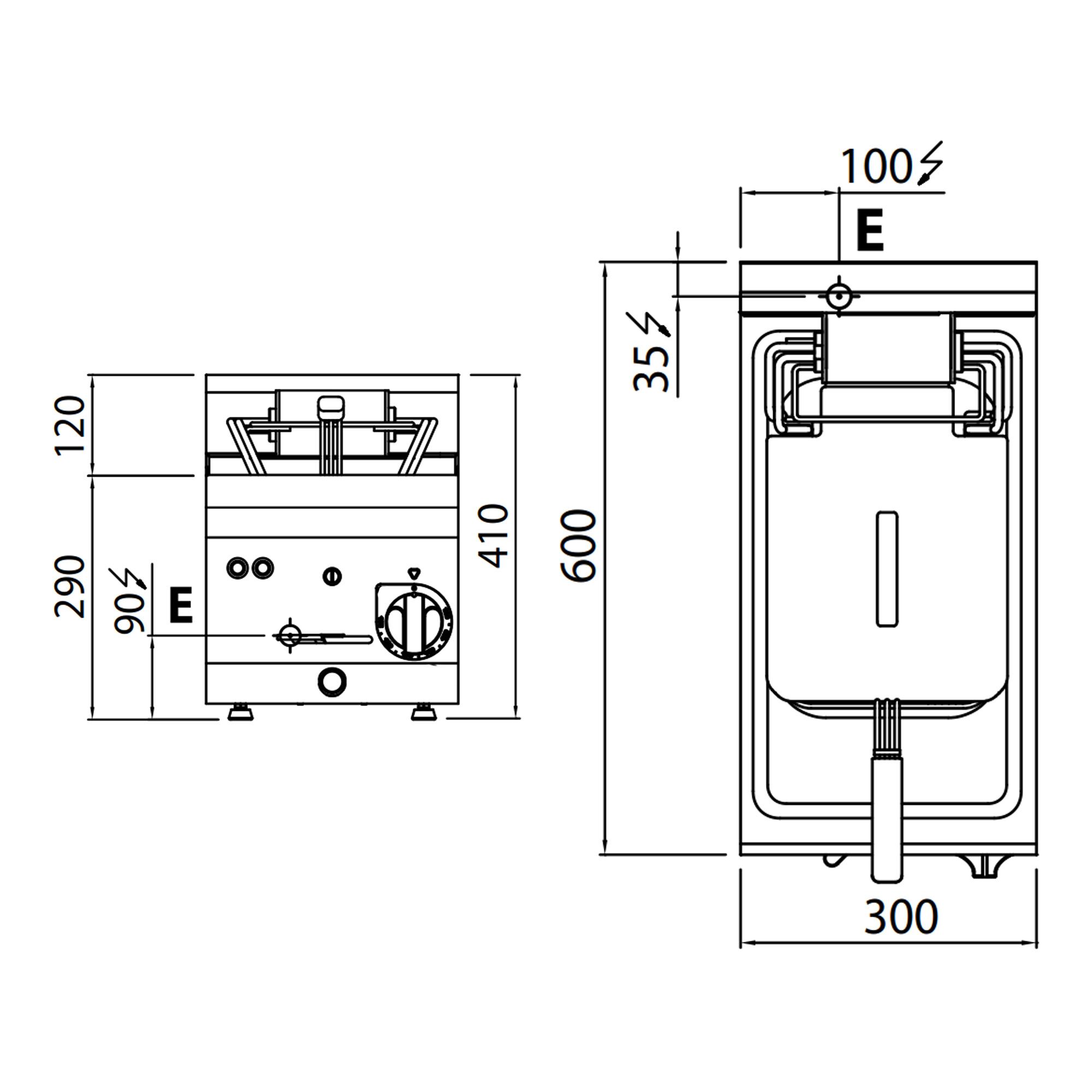 Elektrifritüür 10 l, 9 kW