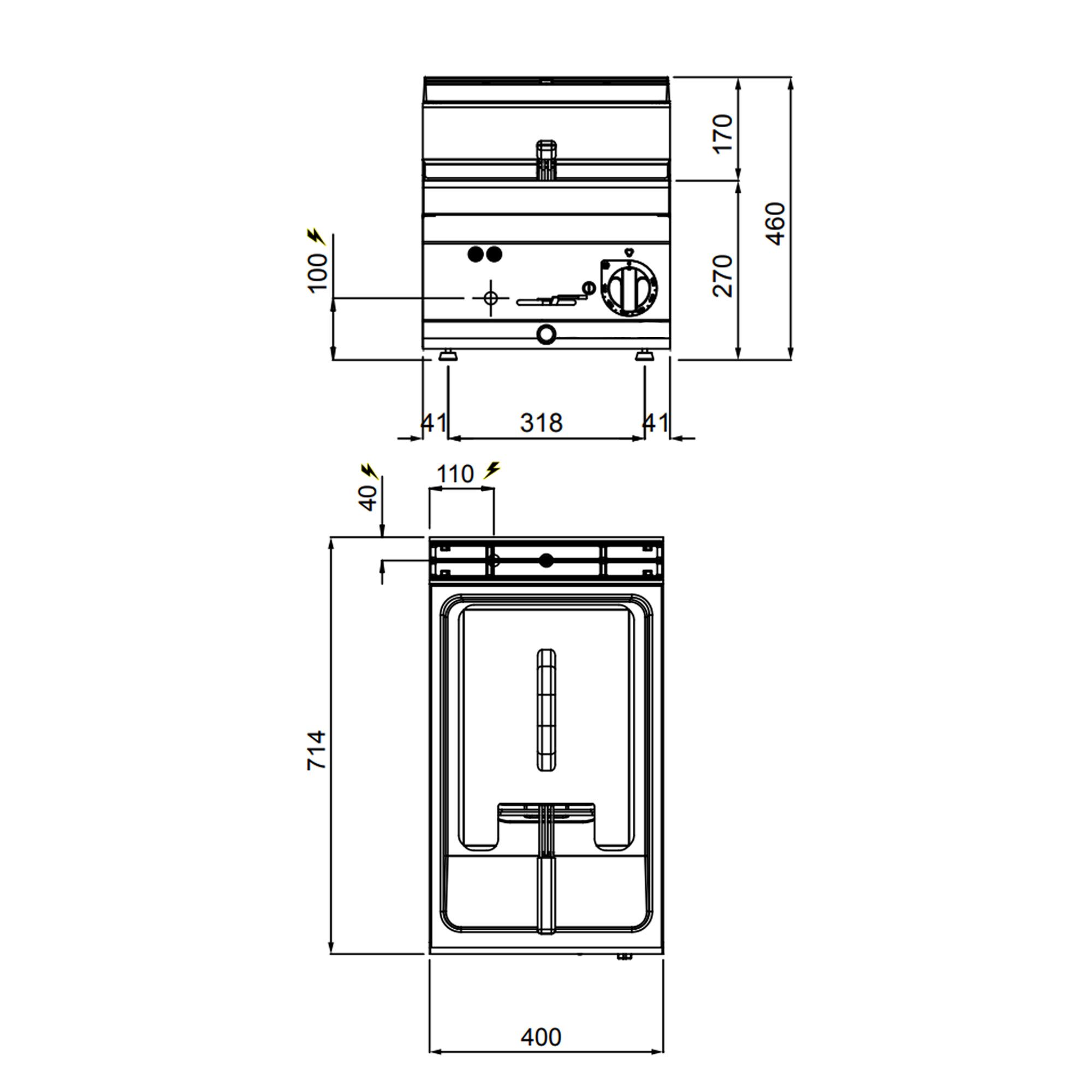 Elektrifritüür 10 l, 6 kW