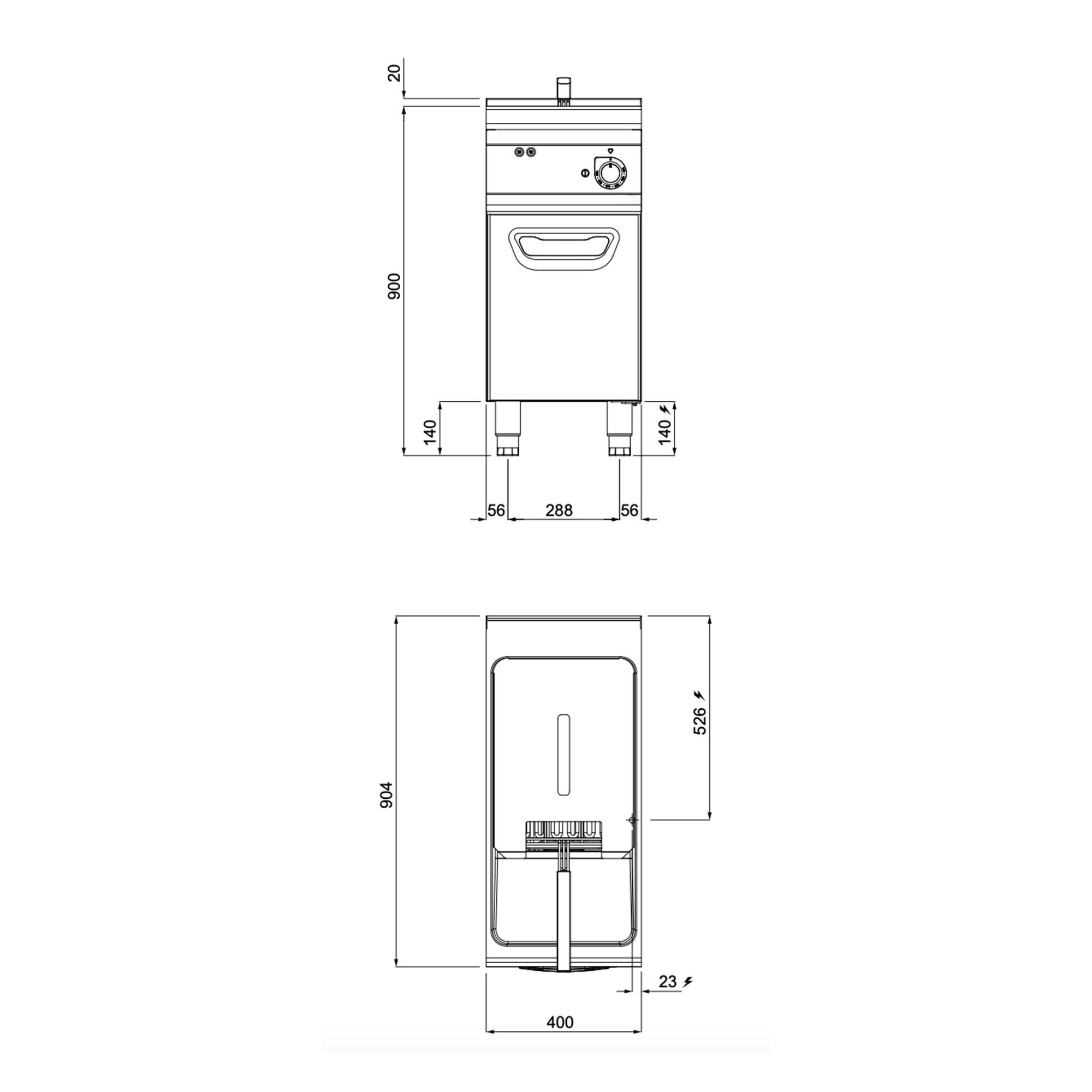 Põranda elektrifritüür 18L, 18kW