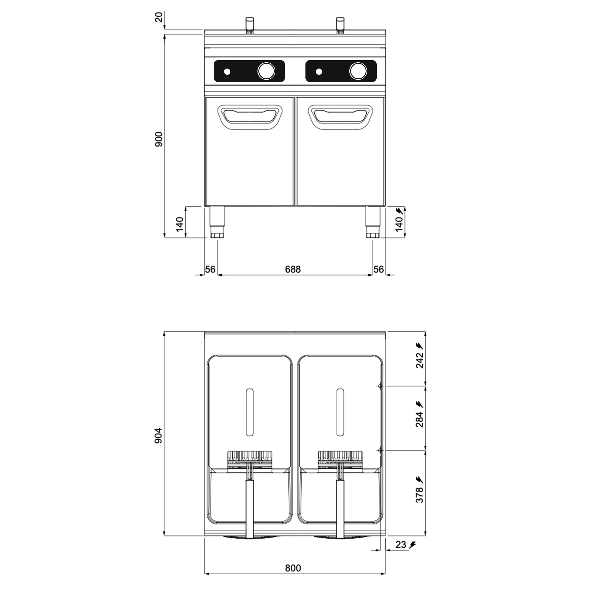 Põranda elektrifritüür 22+22L, Bflex Digital