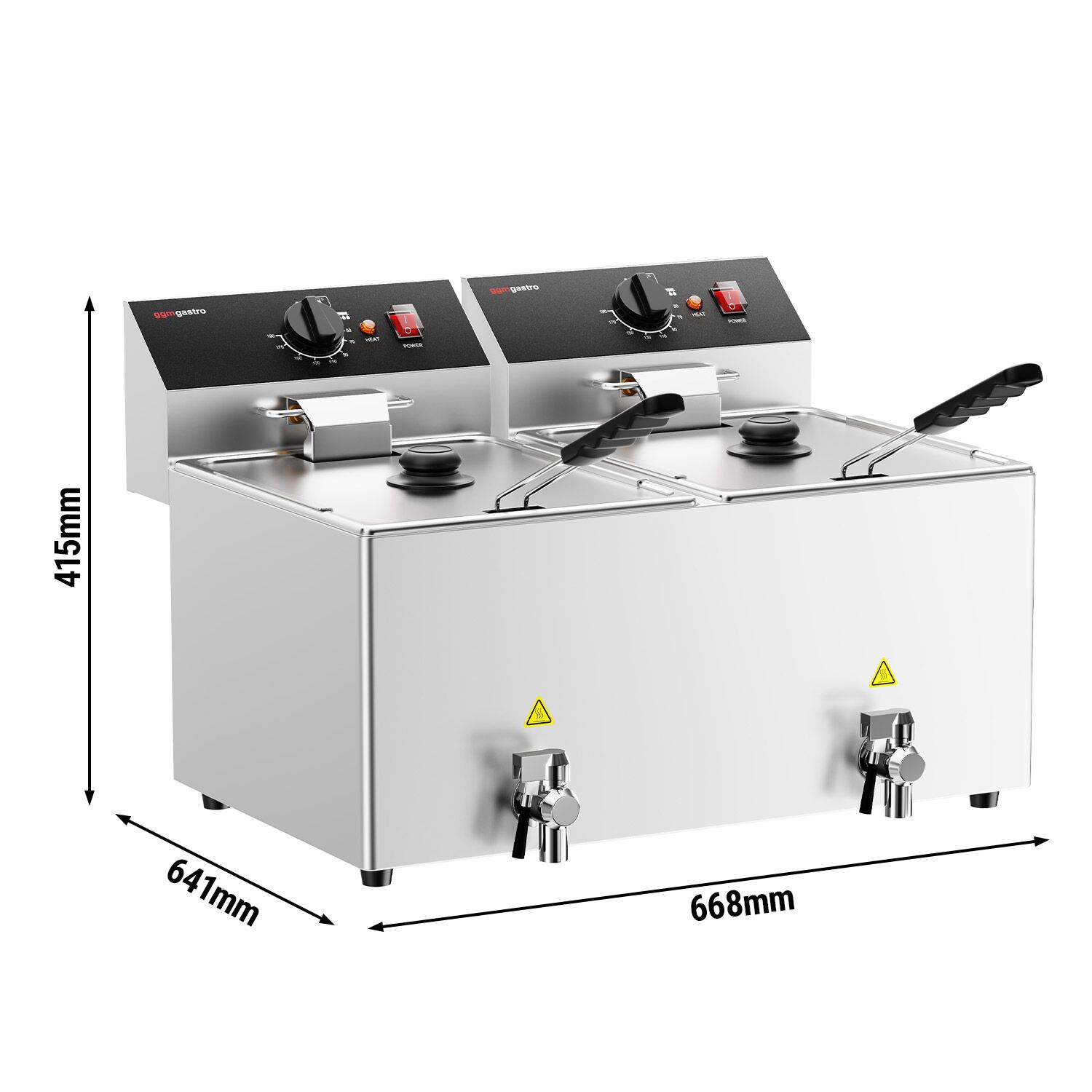 Fritüür 12 + 12 l, 6,5 kW