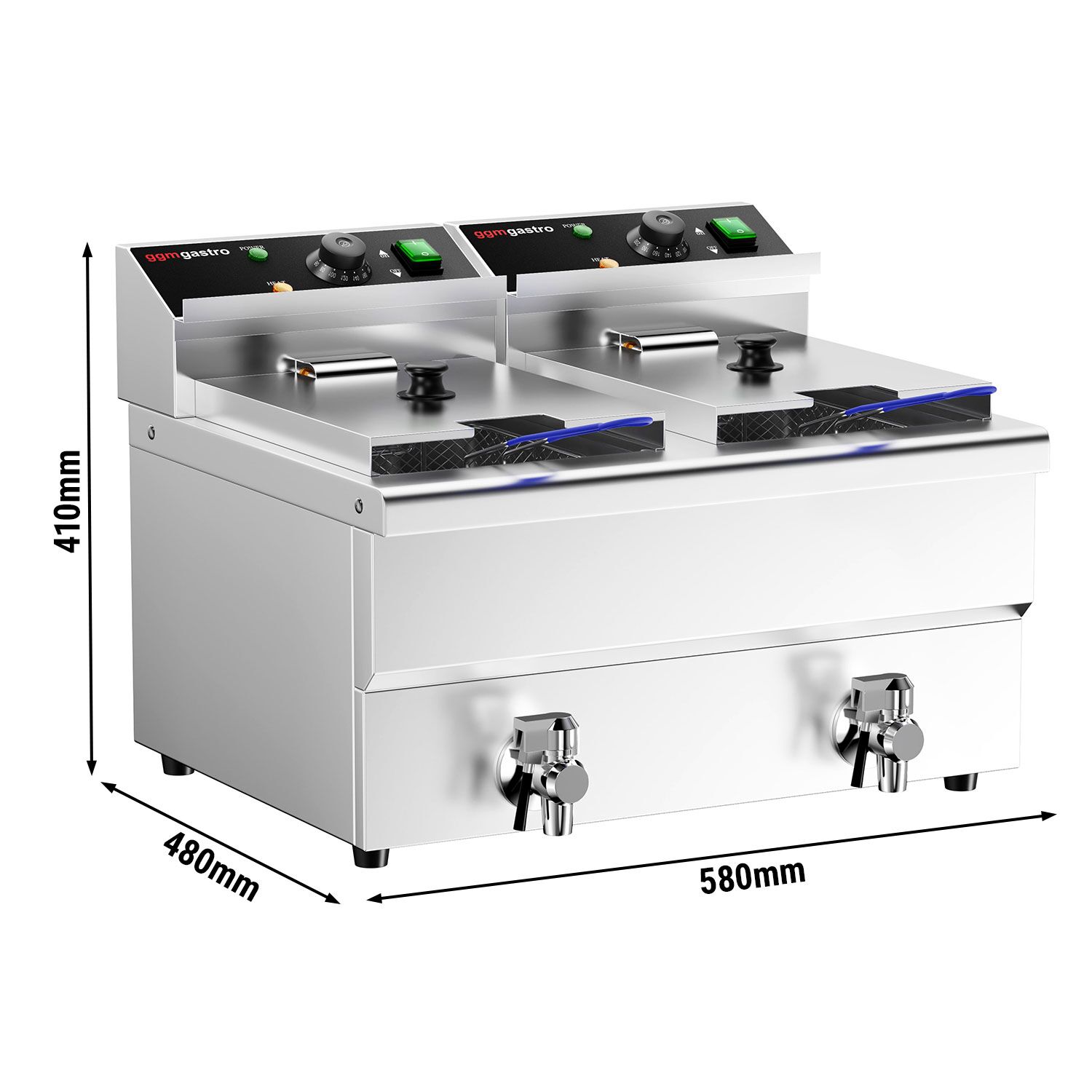 Fritüür 8 + 8 l, 6,5 kW