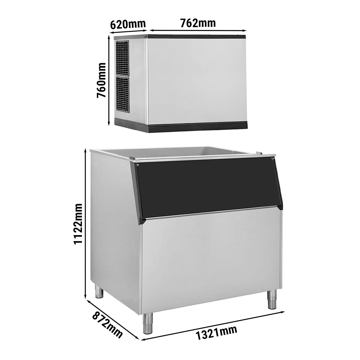 Jääkuubikumasin 403kg/24h mahutiga