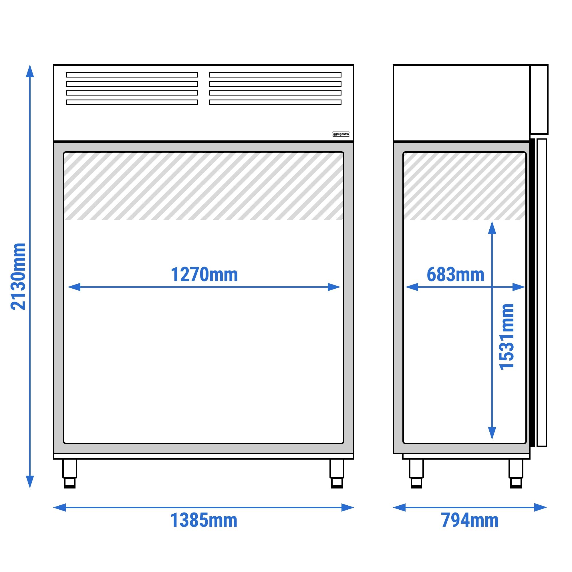 Pagarikülmik 600×400, 1240L, 2 ust