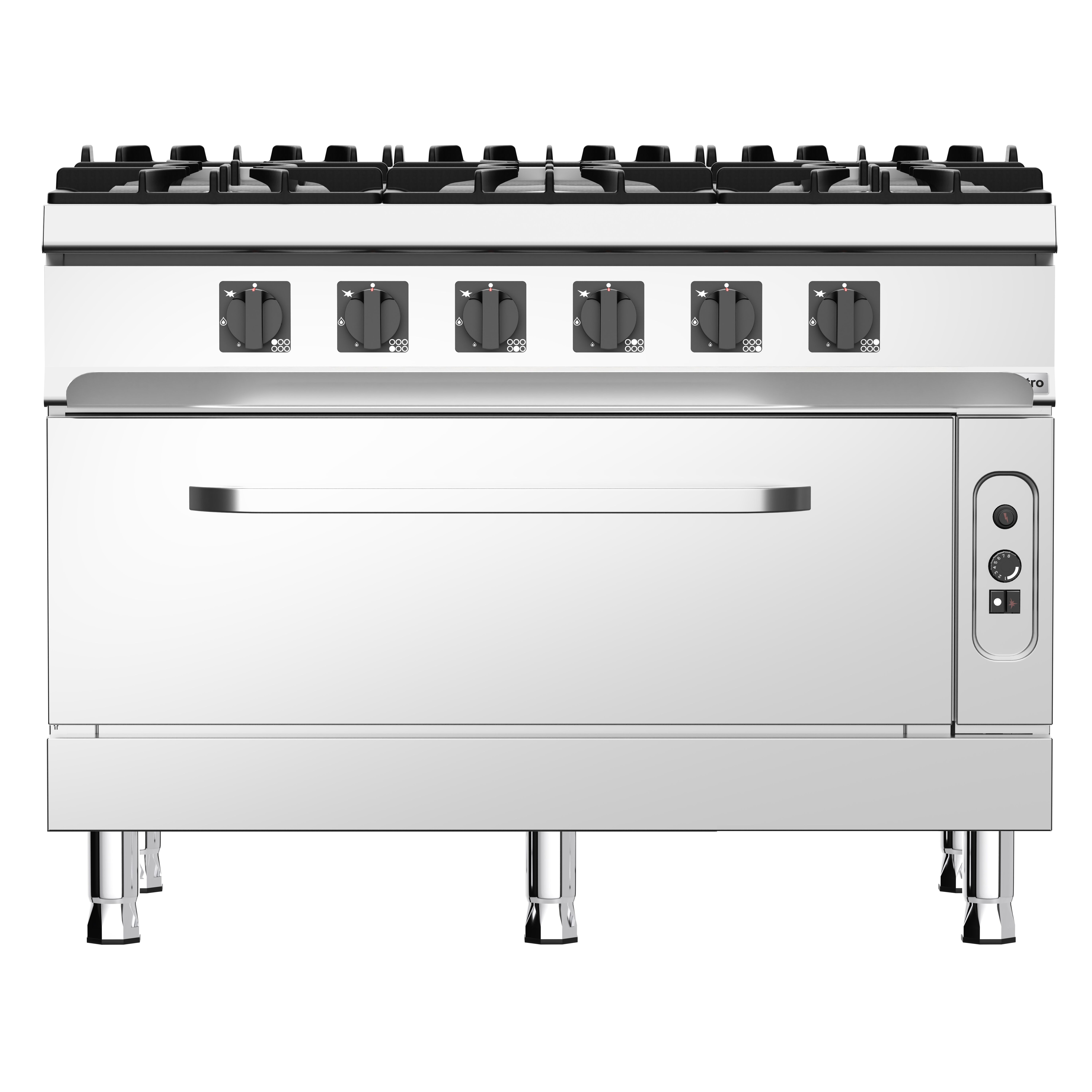 Gaasipliit ahjuga 6-põletiga 49kW